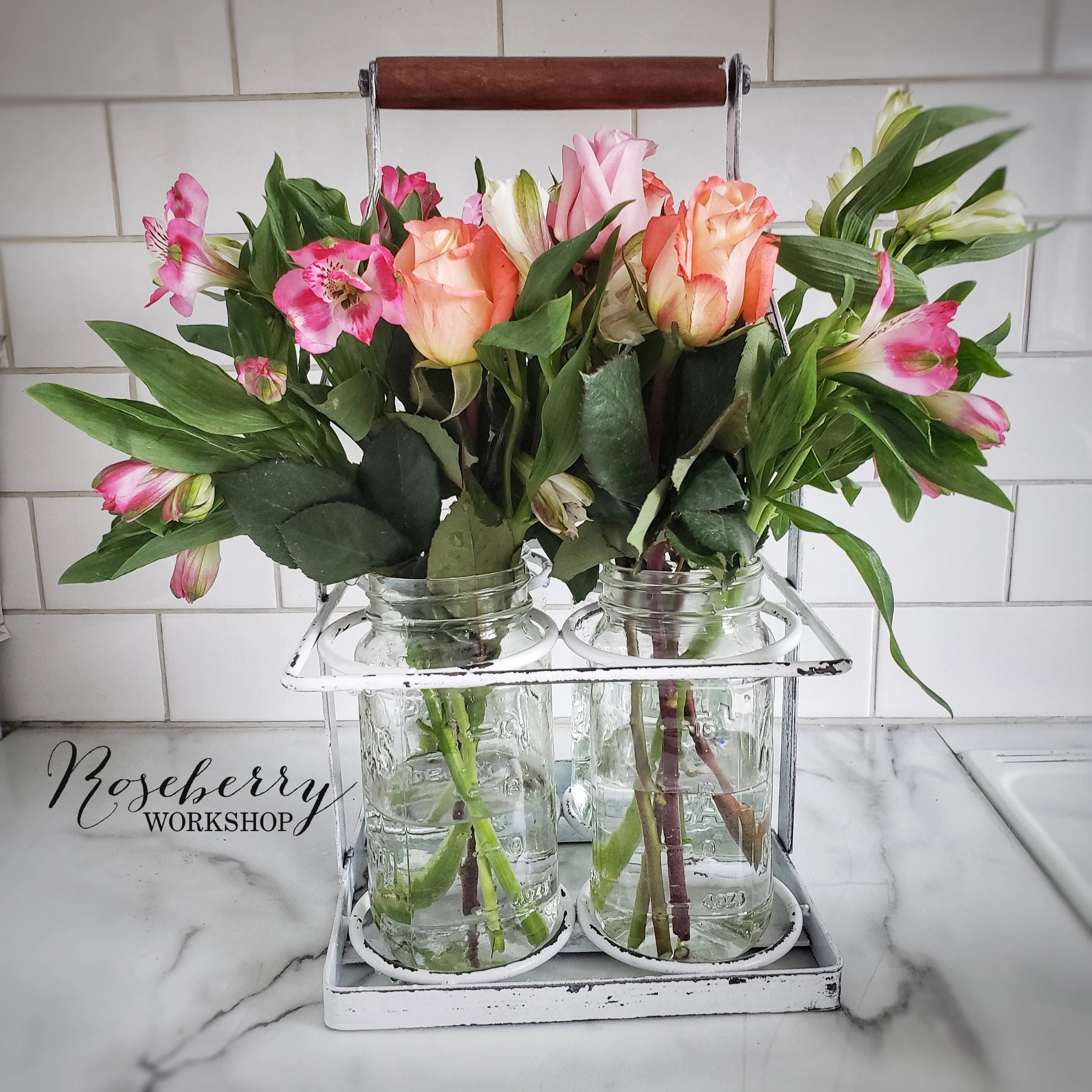 Mason Jar Carrier and Jars