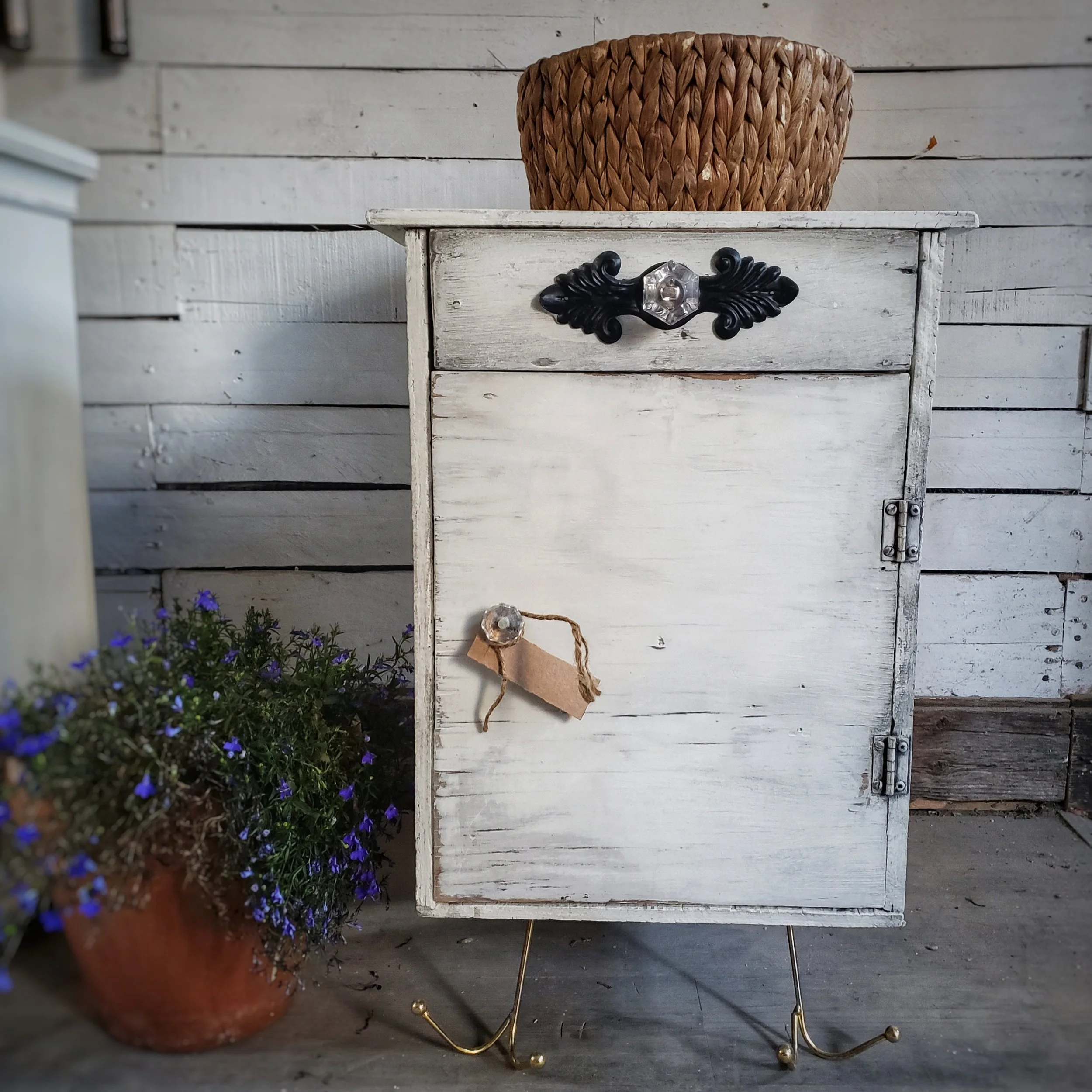 Shabby Chic White Nightstand