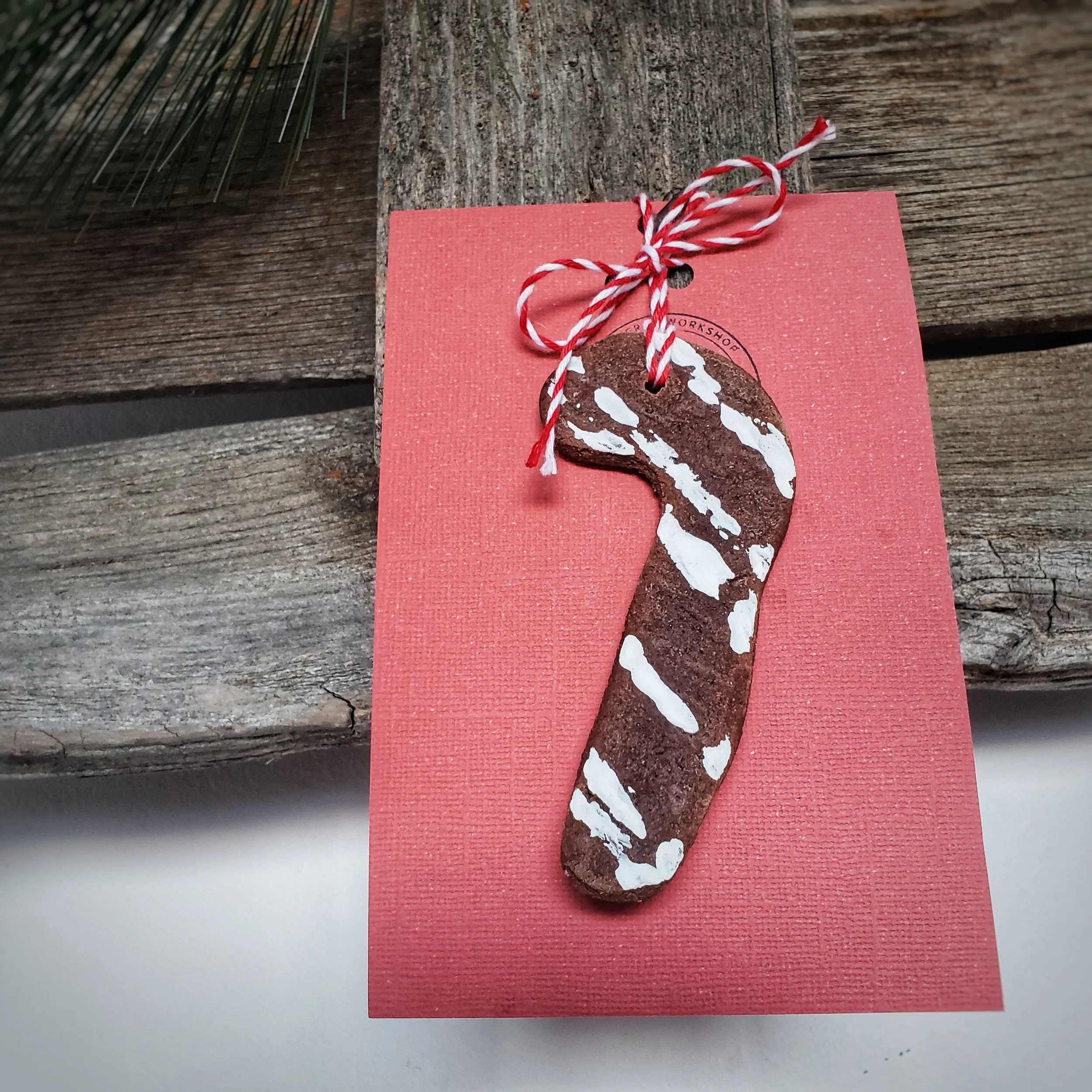 Gingerbread Candy Cane Ornament