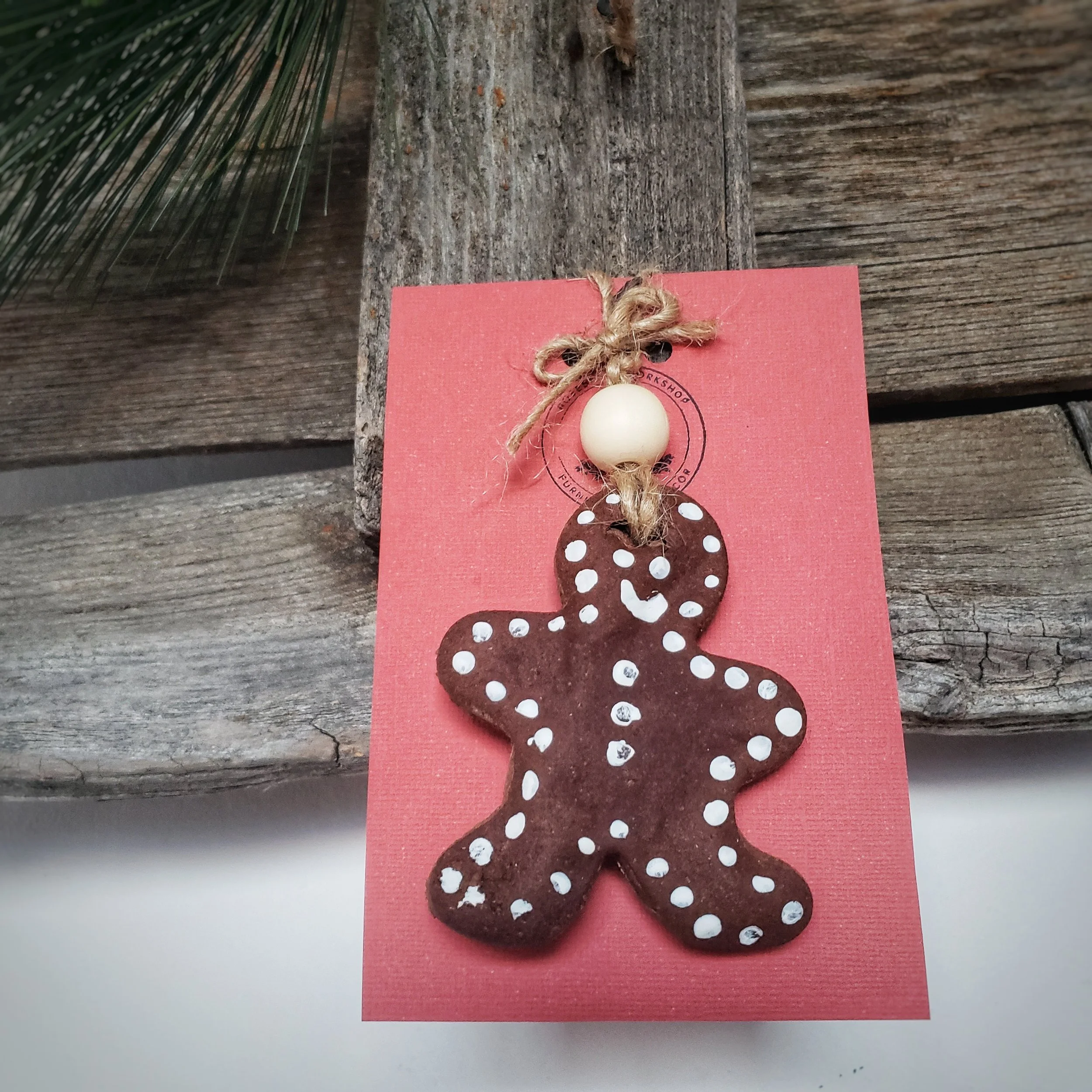 Gingerbread man ornament with Bead