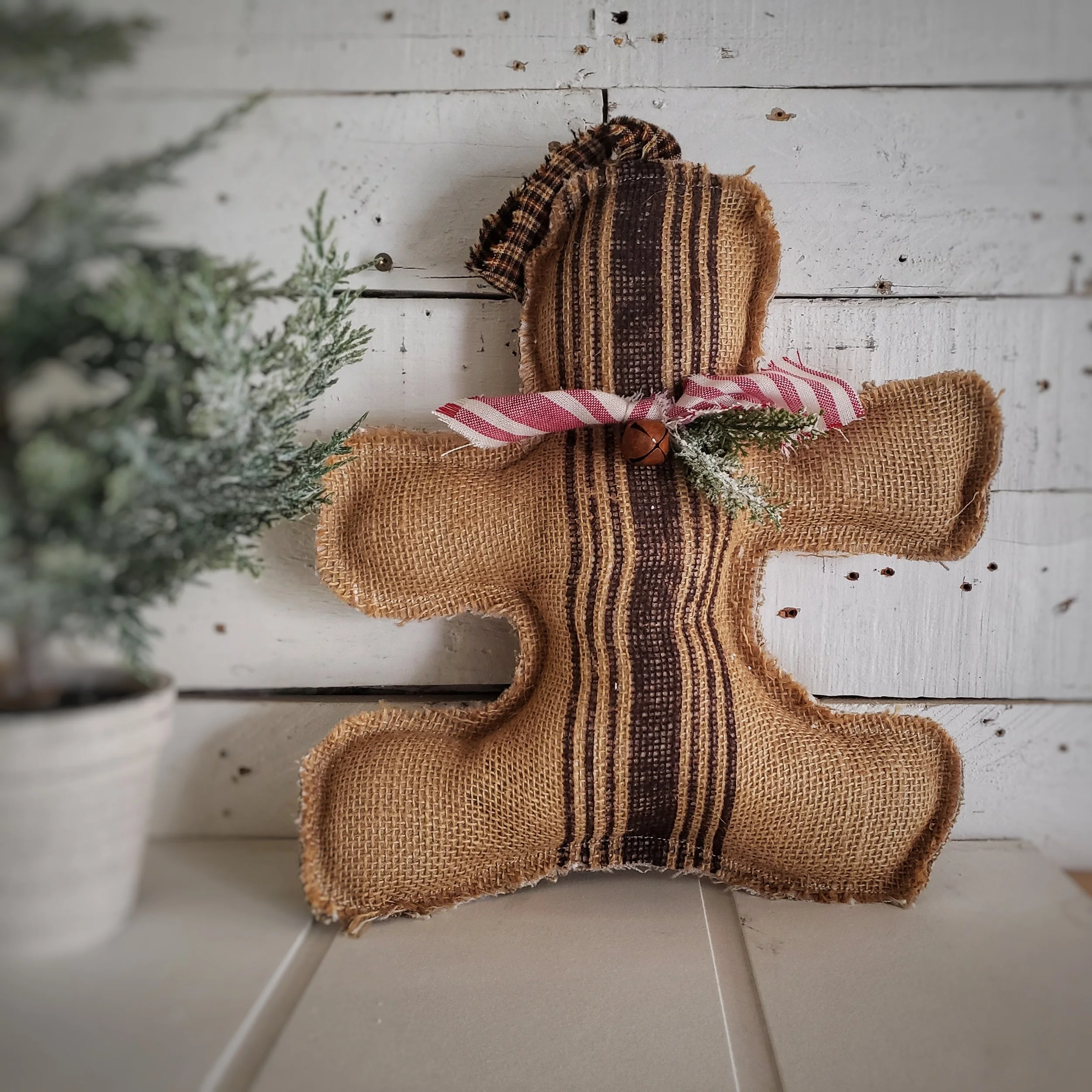 Burlap Gingerbread Man No. 1