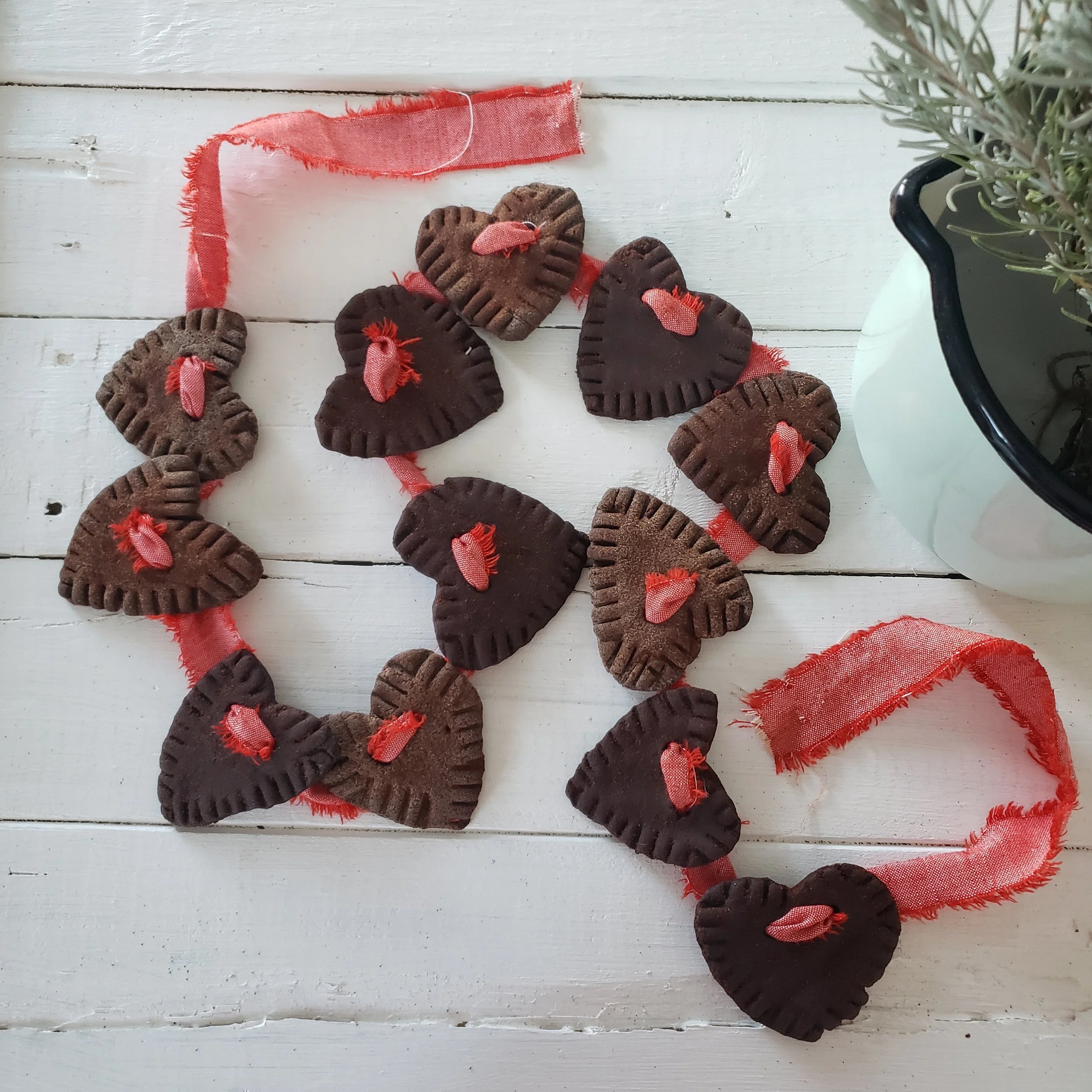 Cinnamon Salt Dough Heart Garland