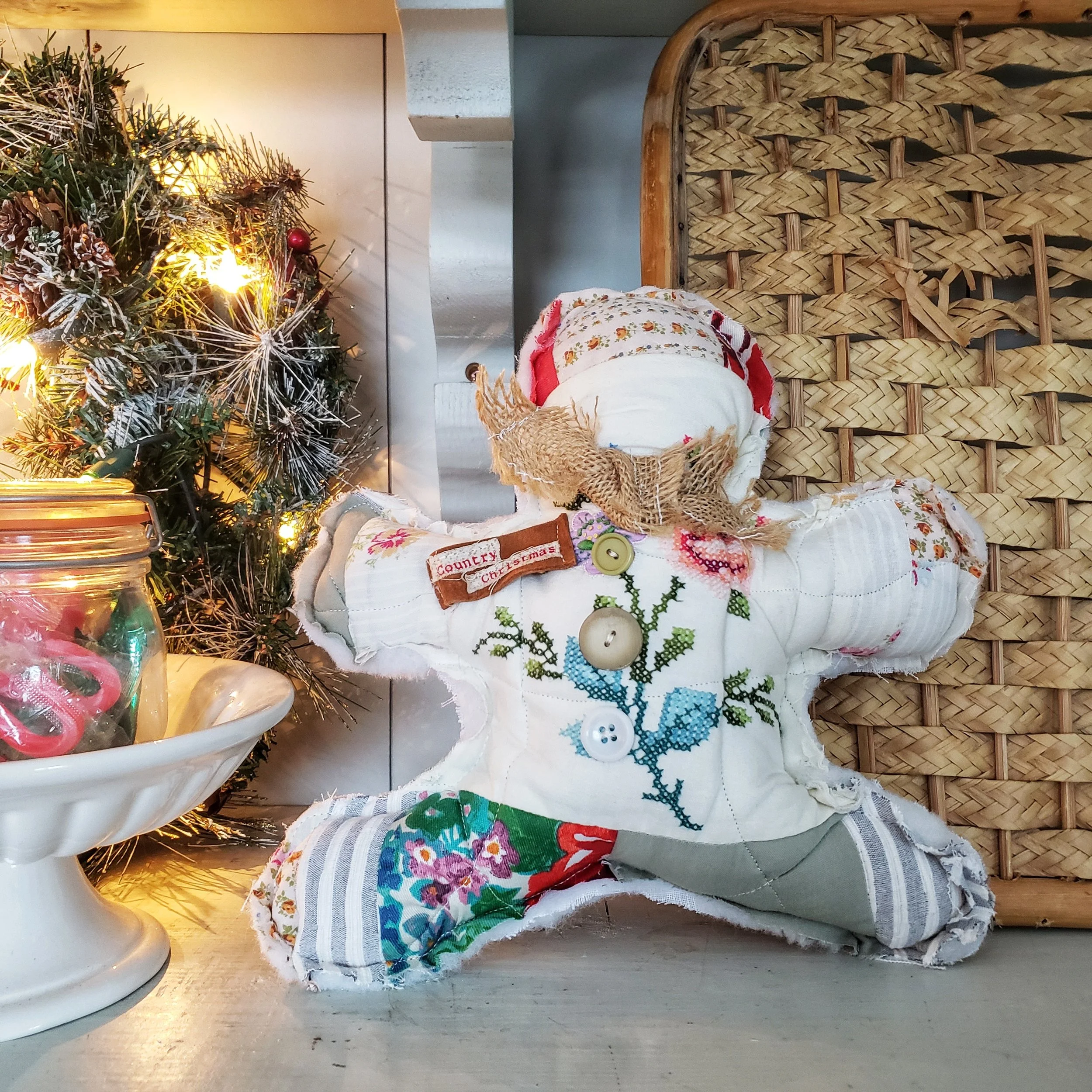 Patchworks Gingerbread Man with Text Patch