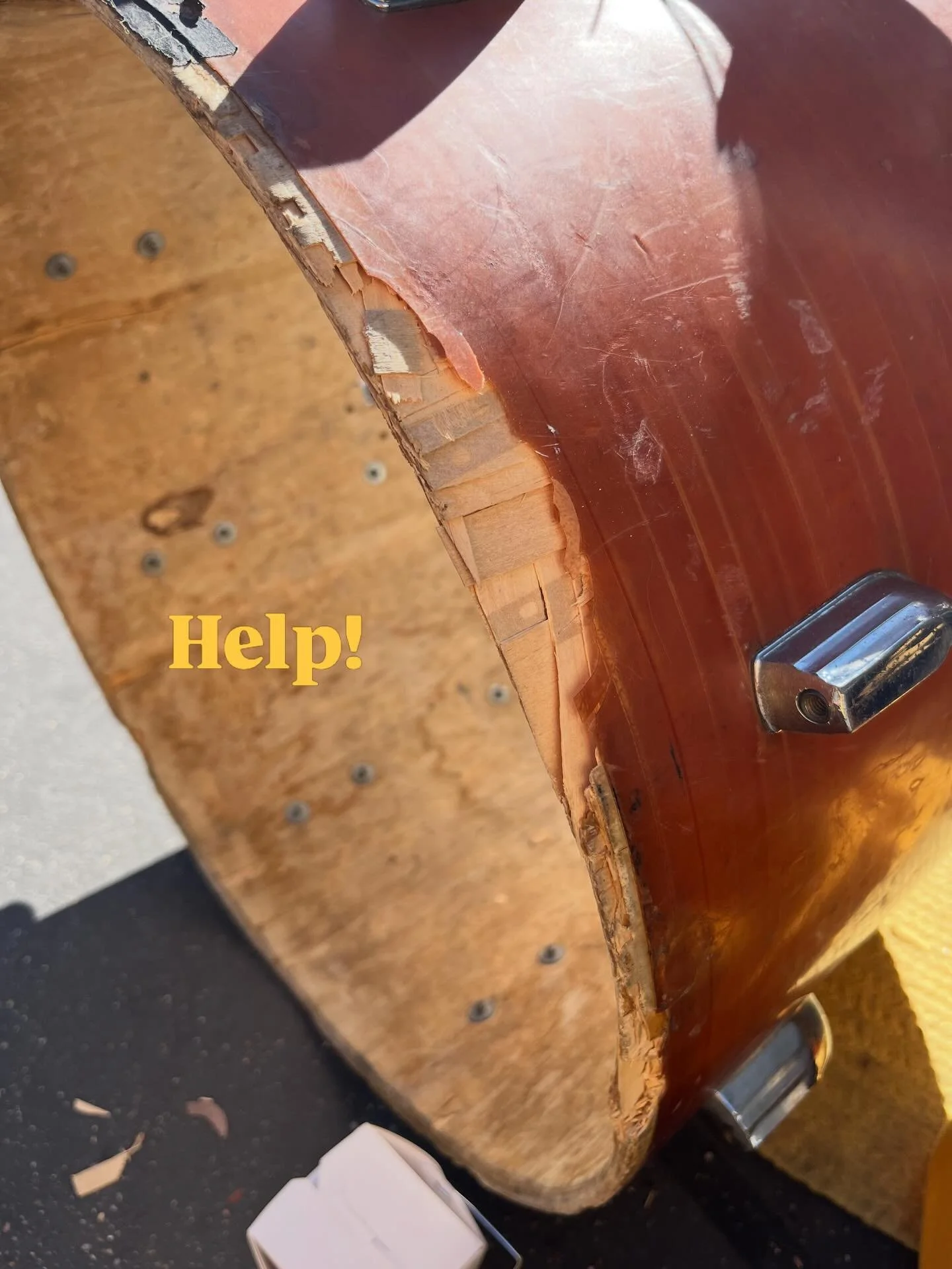 Yesterday those 34 mile an hour winds blew the barricade on Royal Street over right onto my Bass Drum.  Does anyone have or have any leads to a 20 inch bass drum???
The corner of edge of mine is pretty sadly smashed,  and I don&rsquo;t know that it&r