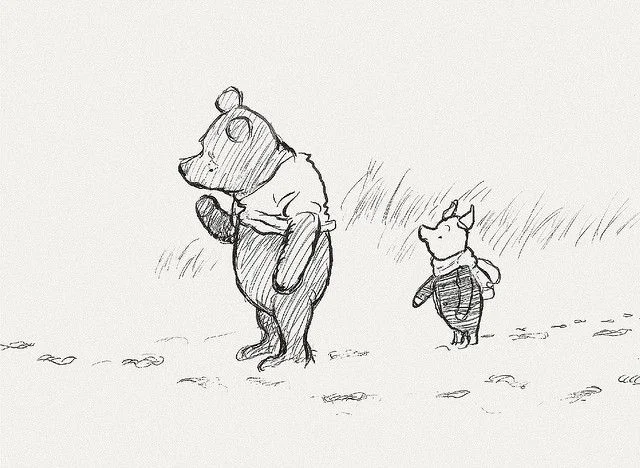 The best of friends, tracking Woozles.