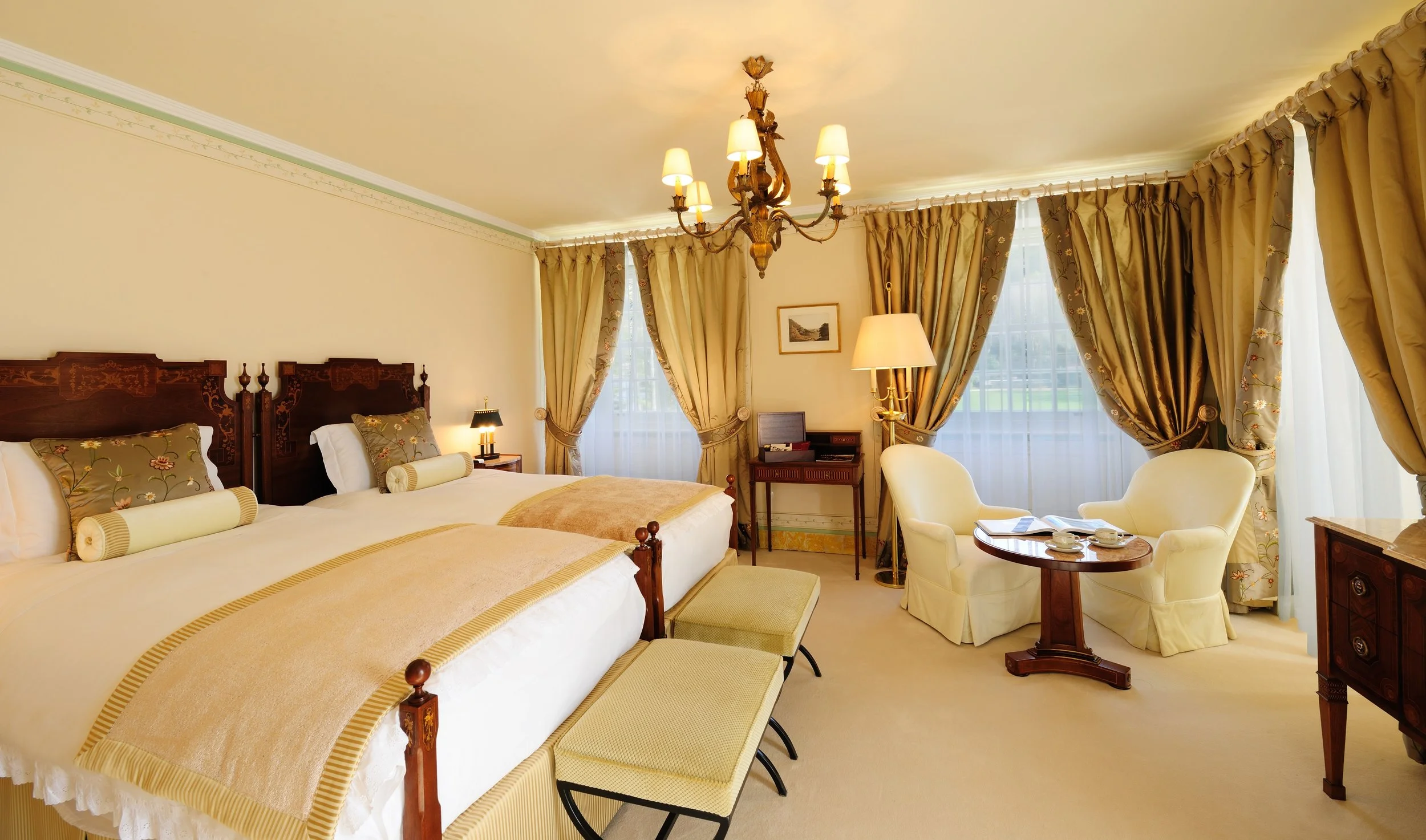 A room at the hotel.