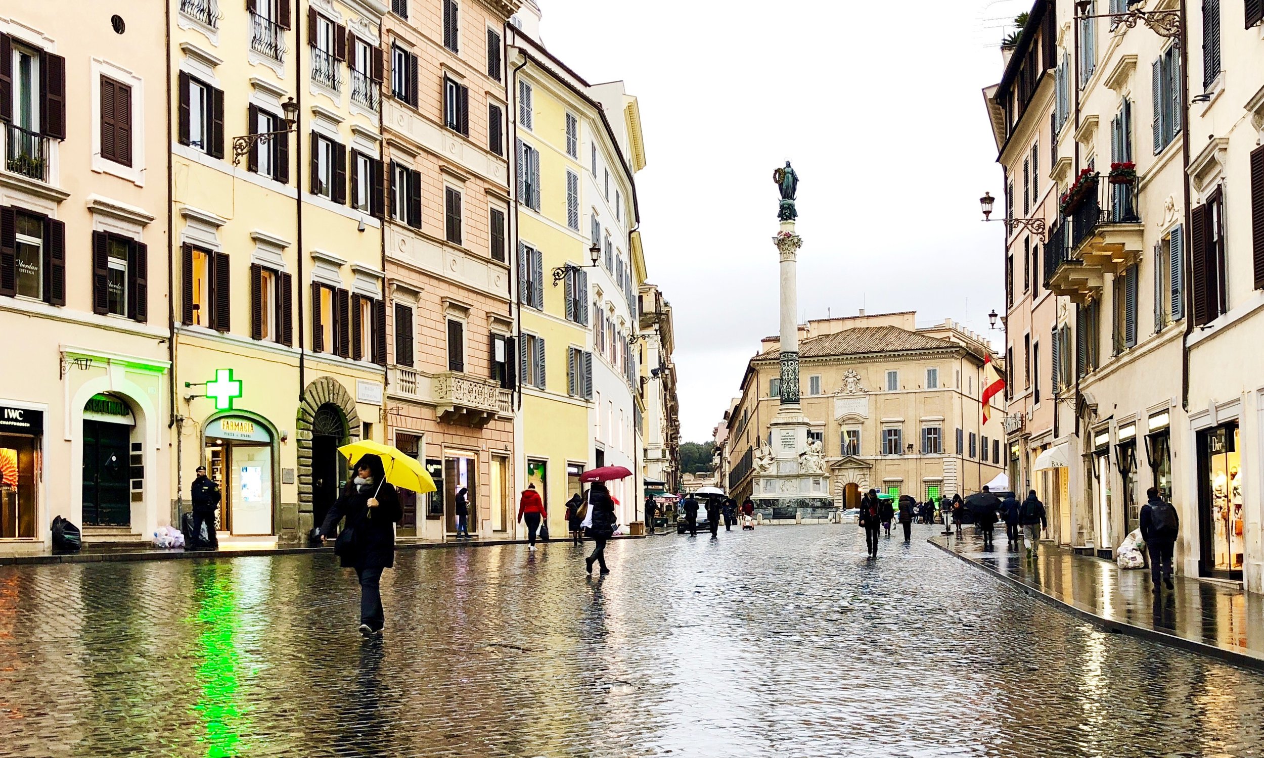 Piazza di Spagna in the rain.