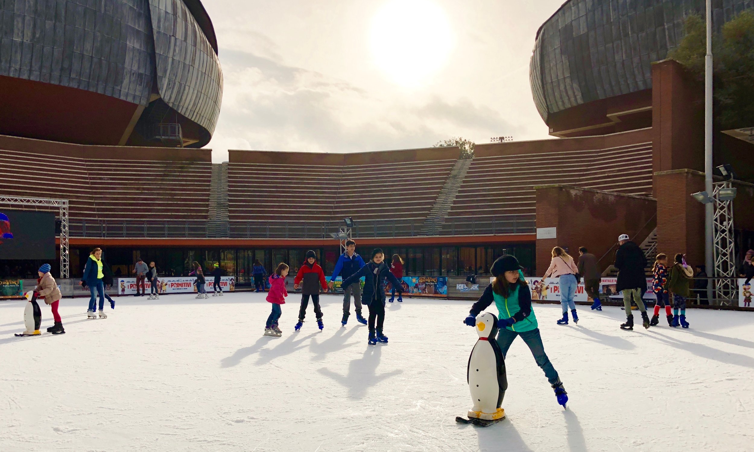 Ice skating at the Parco della Musica/Auditorium in Quartiere Flaminio