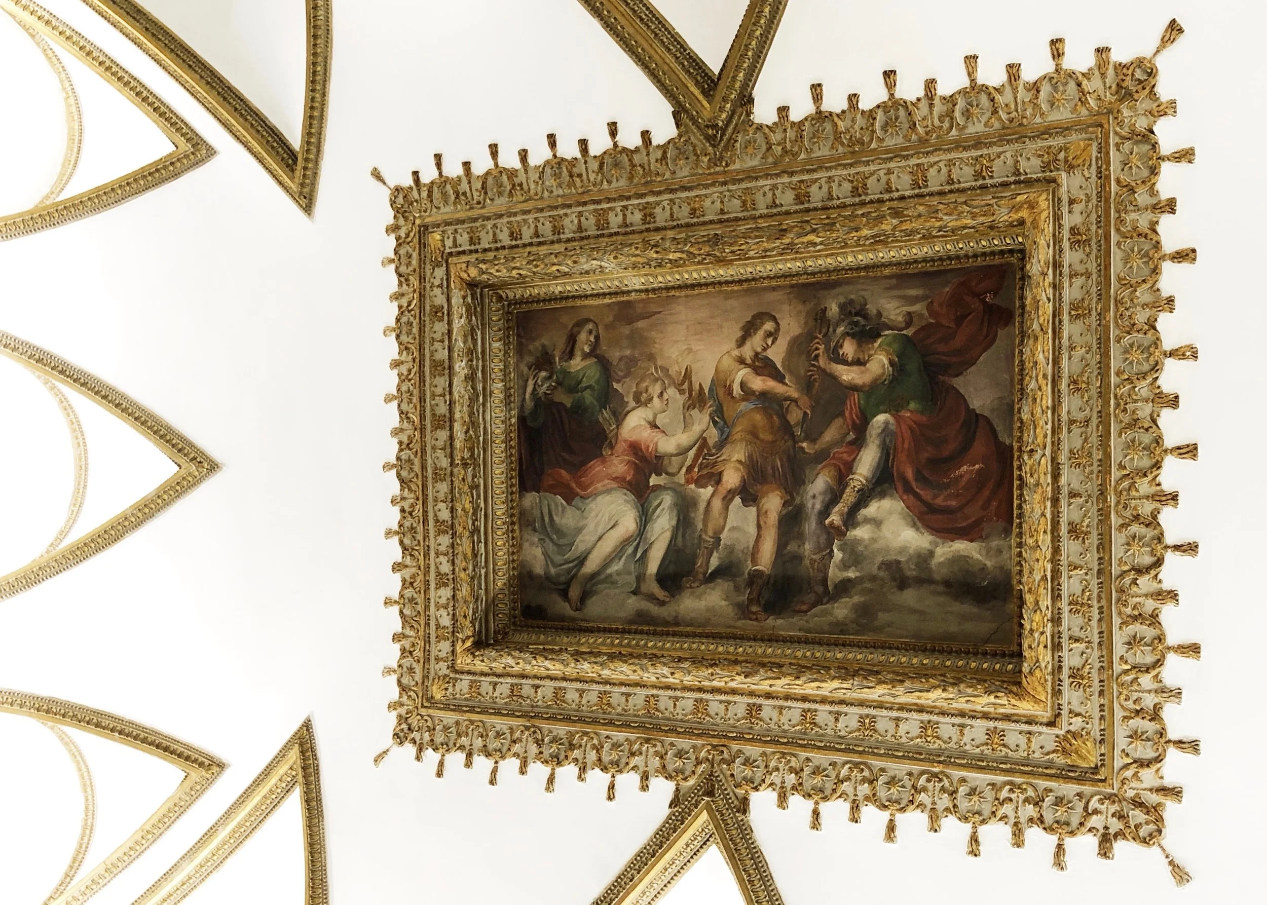 Cavalier d'Arpino was here - ceiling fresco in the Billiard room.