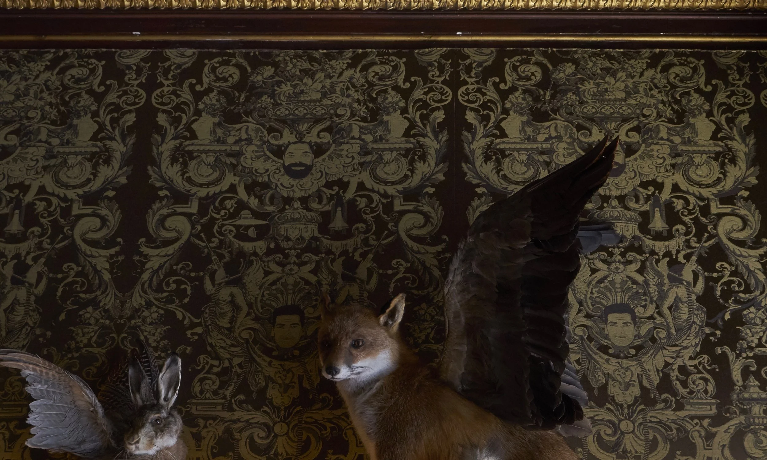 Peep the Alajmo brothers’ portraits in the brocade. Photo credit: Quadri.