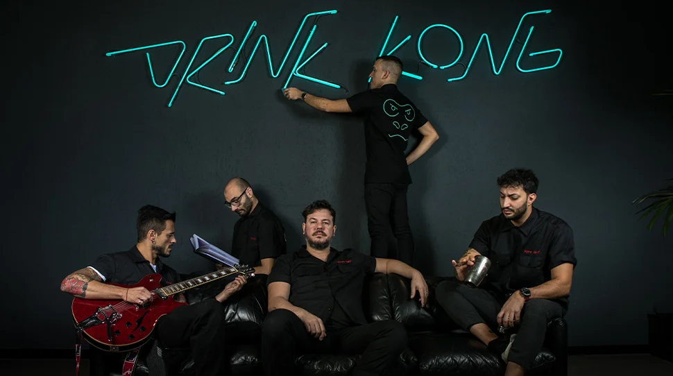 Patrick Pistolesi And The Drink Kong Team. Credit: Alberto Blasetti