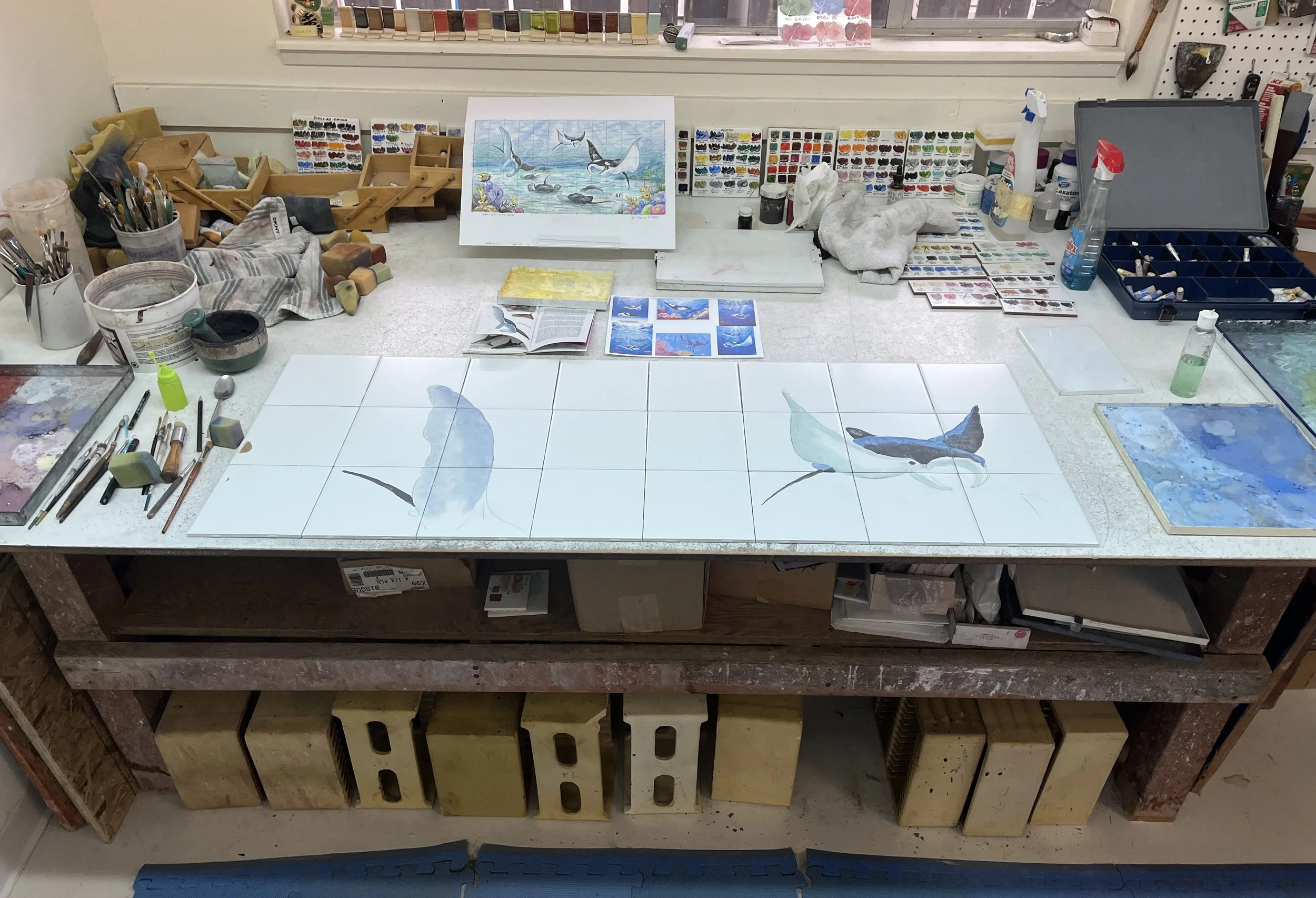 Manta Bespoke Tile Mural: First Steps