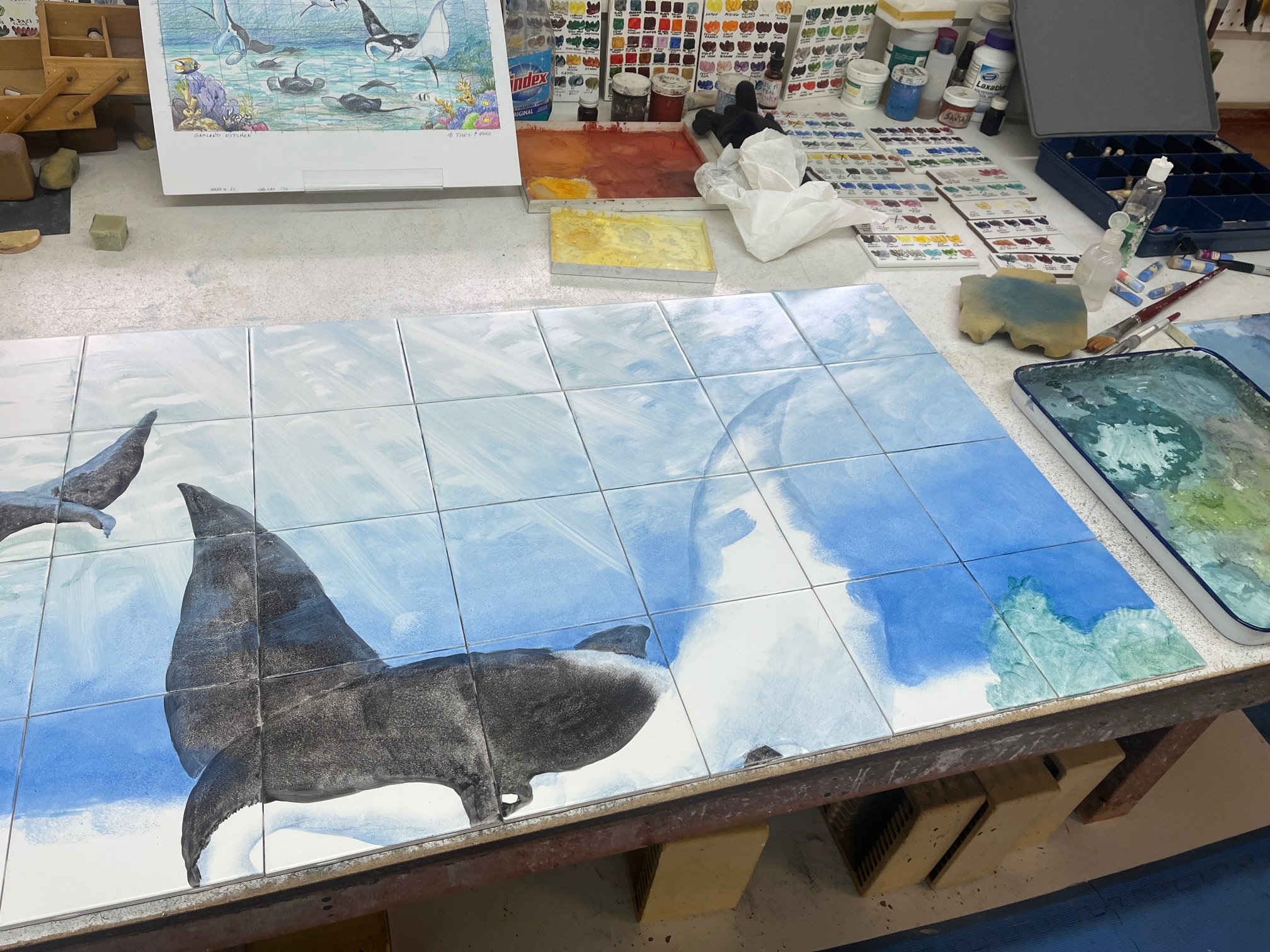 Mantas Tile Mural: Second Steps