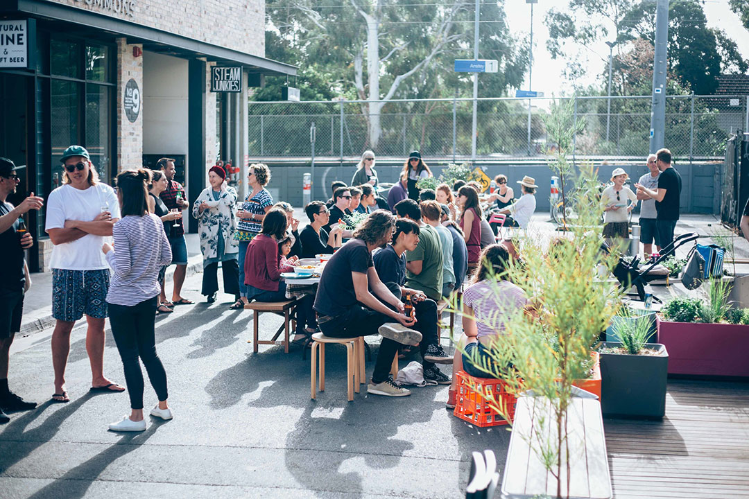 Florence Street, the address of both The Commons and Nightingale 1, hosts its residents of a Community Dinner in February. Photo by Kate Longley