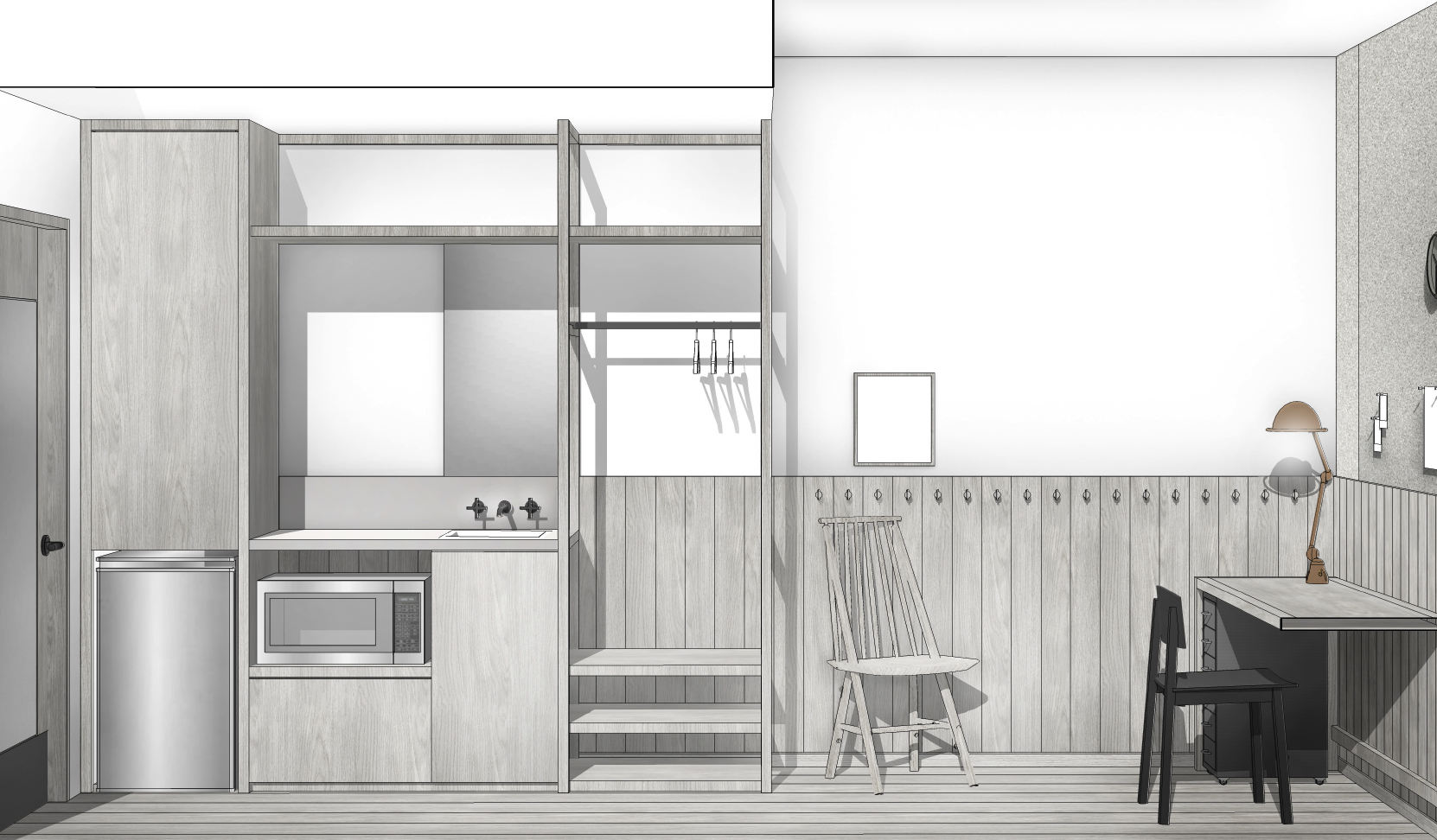 Interior rendering by Yabu Pushelberg .