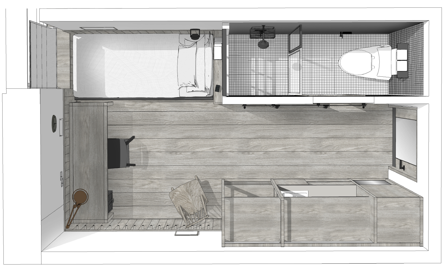 Interior rendering by Yabu Pushelberg .