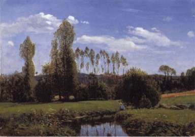 Claude Monet, View At Rouelles , Le Havre (1858). Image Source . (Monet was eighteen when he painted this…)