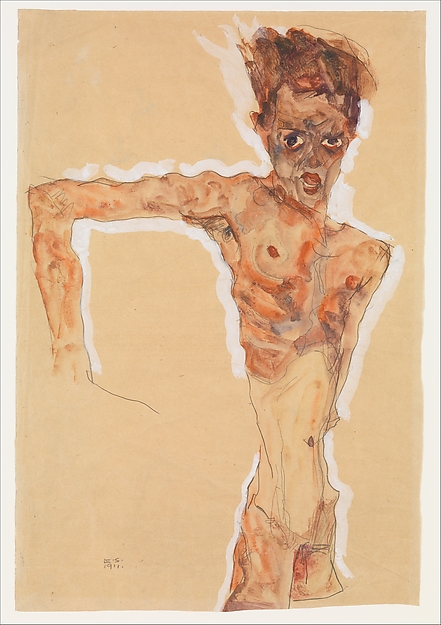 Egon Schiele, Self Portrait , 1911. Image Source