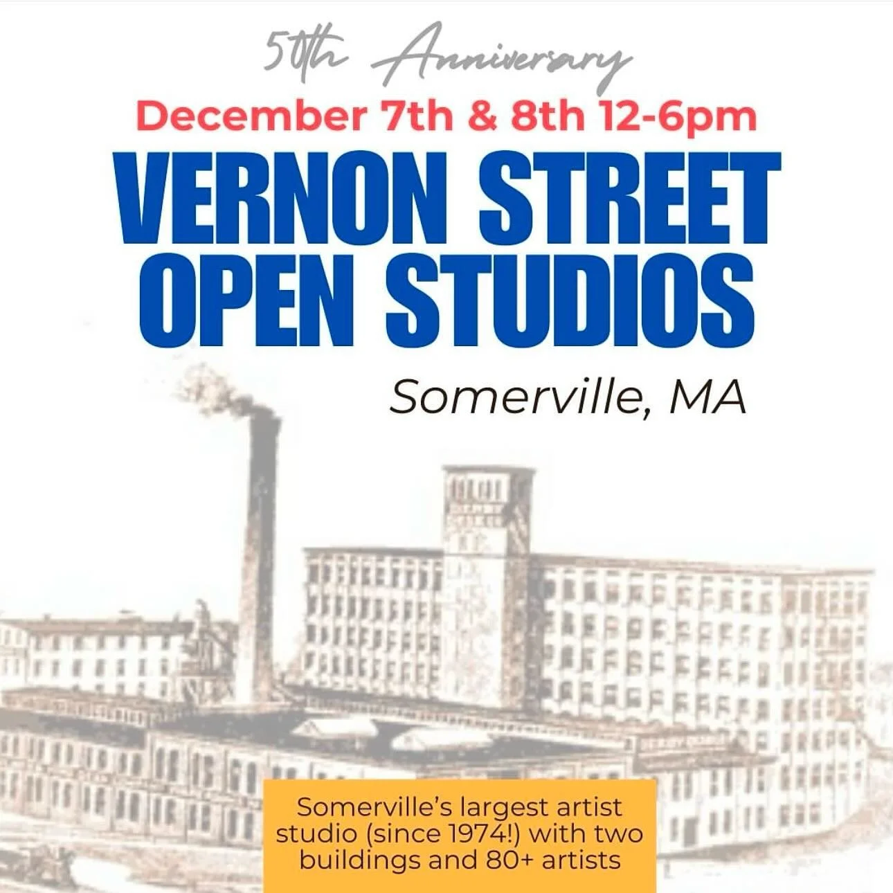 Join us this weekend as we celebrate Vernon Street Studios&rsquo; 50th Anniversary!! Many artists will be opening their studios so it&rsquo;s the perfect opportunity to shop small and local for the holidays. Find me on the 1st floor in studio #103.

