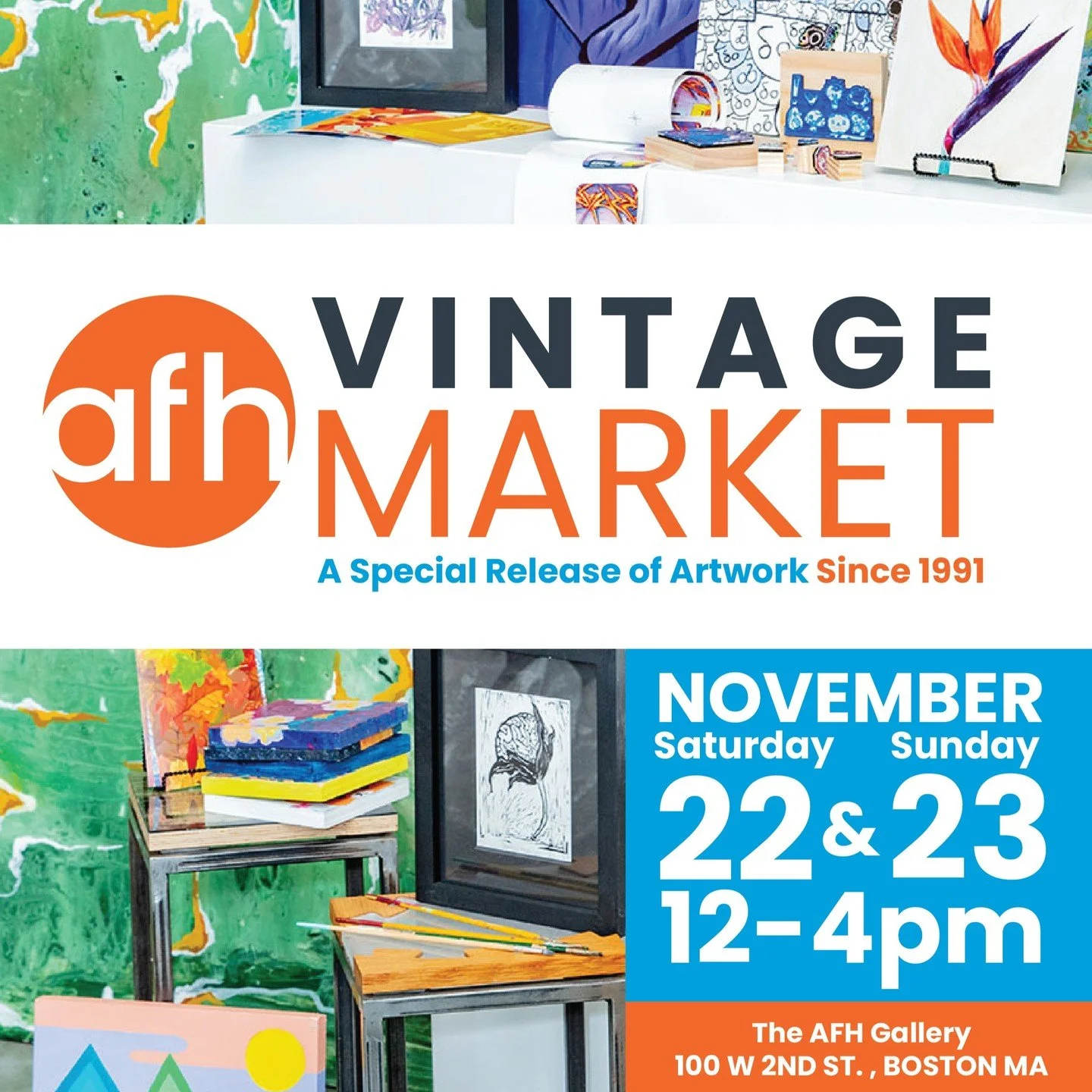 ONE WEEKEND ONLY! 

Looking for unique art for your home or holiday gifts? THIS IS THE EVENT FOR YOU! Stop by the AFH Vintage Market this Saturday and Sunday from 12-4pm. 

Join us for a one-of-a-kind event, the AFH Vintage Market, featuring a carefu