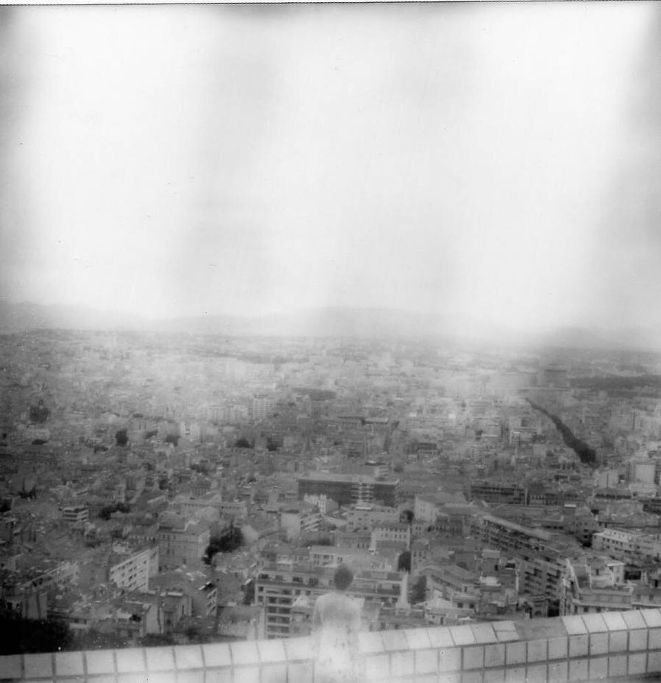 An #SX70 #polaroid of Marseille. In the very bottom you can spot cutie @86thewaffle