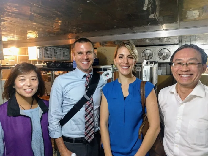 Diane and I hanging out in the vaccine cold storage with our colleagues from Taipei City.