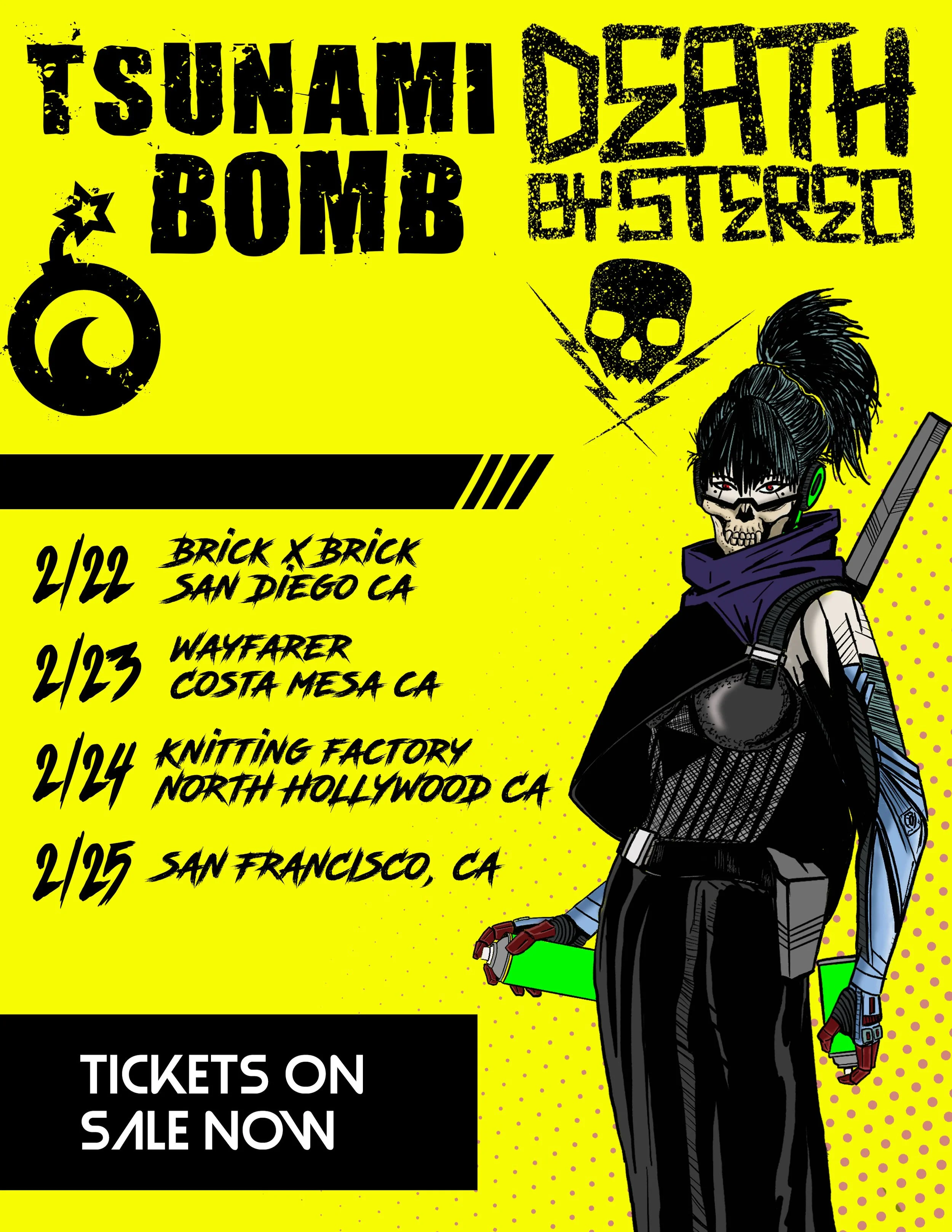 TSUNAMI BOMB AND DEATH BY STEREO ANNOUNCE CALIFORNIA SHOWS