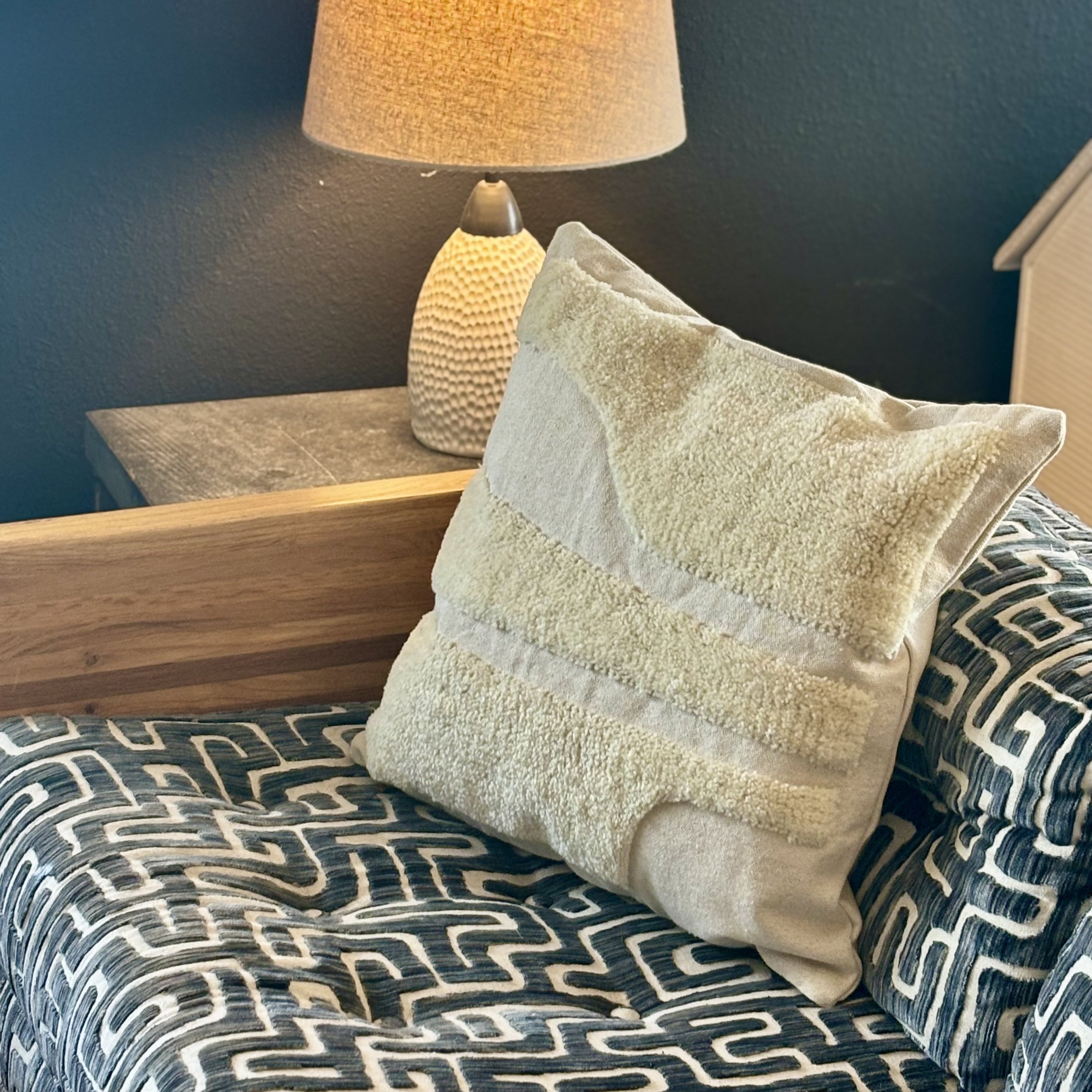 Ivory Abstract Cushion