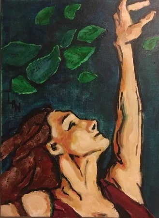 Leaf Dance by Linsay Narvaez - 12x15” Mixed Media Collage