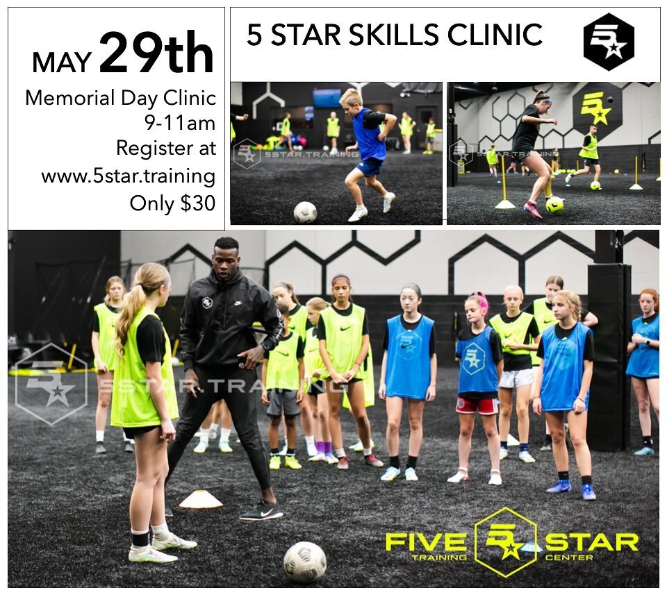 ARE YOU READY??!! We have posted our May clinic date! Join us on Memorial Day, Monday May 29th, from 9-11am. You can register on our website www.5star.training, and the cost is only $30! Spots are limited, so grab yours today!