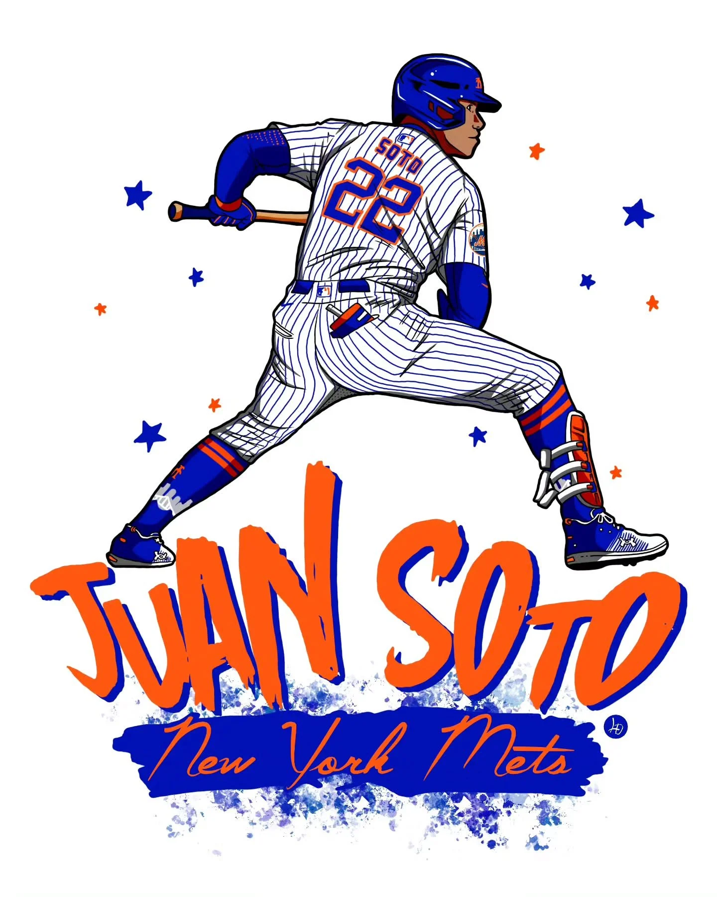 Welp, Uncle Steve Cohen and @tiaalexnymets and the @mets did it and got Soto! Had to make some art for this news 😎✒️ 

Mets 2025 season gonna be fun, I'll tell ya that much 👌

#luisdiazdesign #procreate #illustrator #inkart #art #artist #baseball #