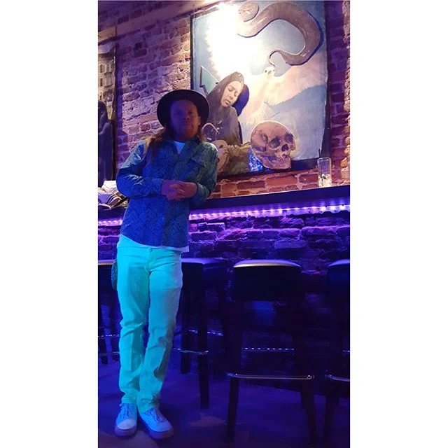 In my element. I can&rsquo;t explain the extra joy to be on a dance floor surrounded by my art, sweating the prayers with my peoples! 8 pieces are hanging @haventheater for the month gwan check di vibes. @3rdbornstudios 
Also check the link in the bi
