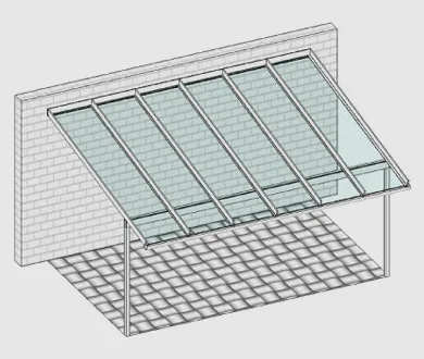 Pultdach mit Dachüberstand