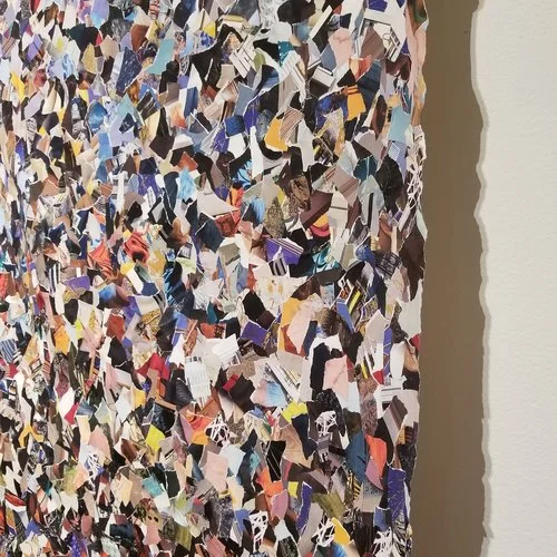 “Scheherazade,” 2017, collage on unstretched canvas, 48” x 96”