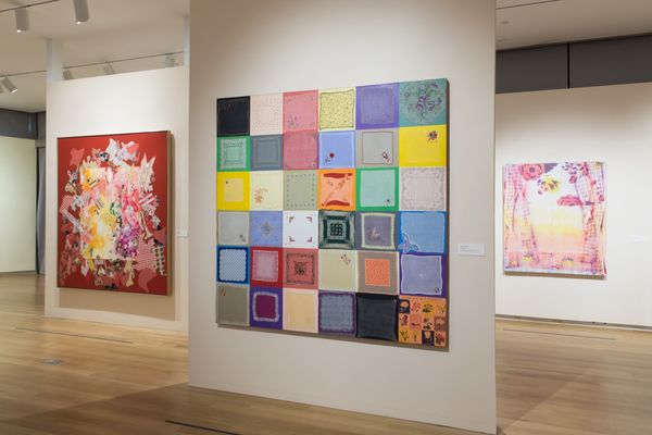 Installation view of “Surface/Depth: The Decorative after Miriam Schapiro.” Photo by Jenna Bascom. Courtesy of The Museum of Arts and Design. Taken from Artsy article listing.