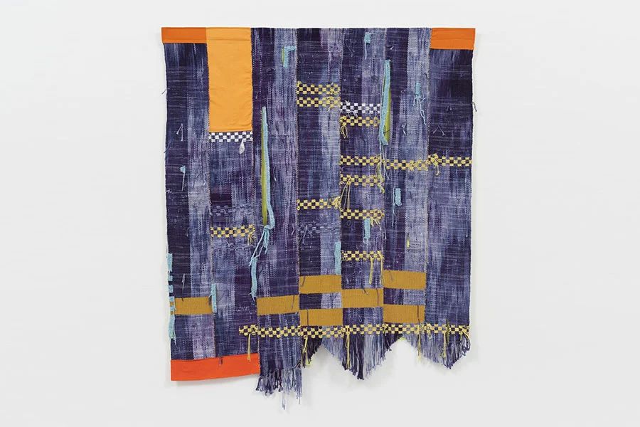 Diedrick Bracken, sleep don’t come easy , woven cotton, chenille, nylon yarn, muslin | 61” x 52” | 2016