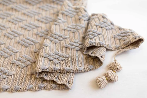 Bobble Diamond Shawl, knitting pattern 