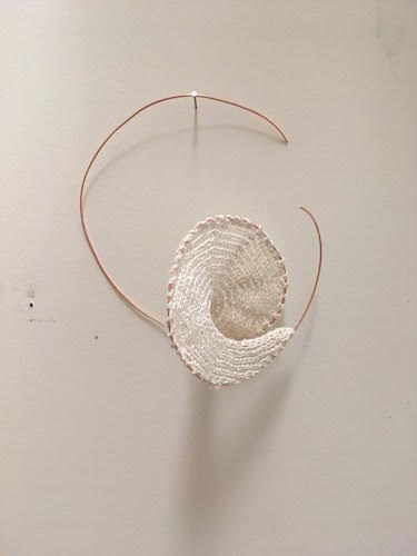 Spiral Study #12 (2018), Kitchen twine and copper wire, 7” x 4” x 5"
