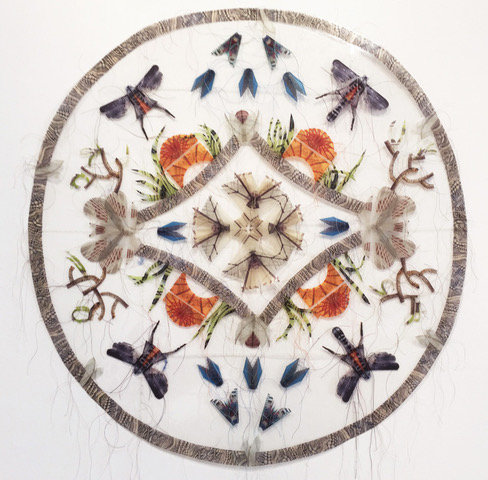 Close Encounters Digital photographs printed on transparency, hand-stitched. (36”round)
