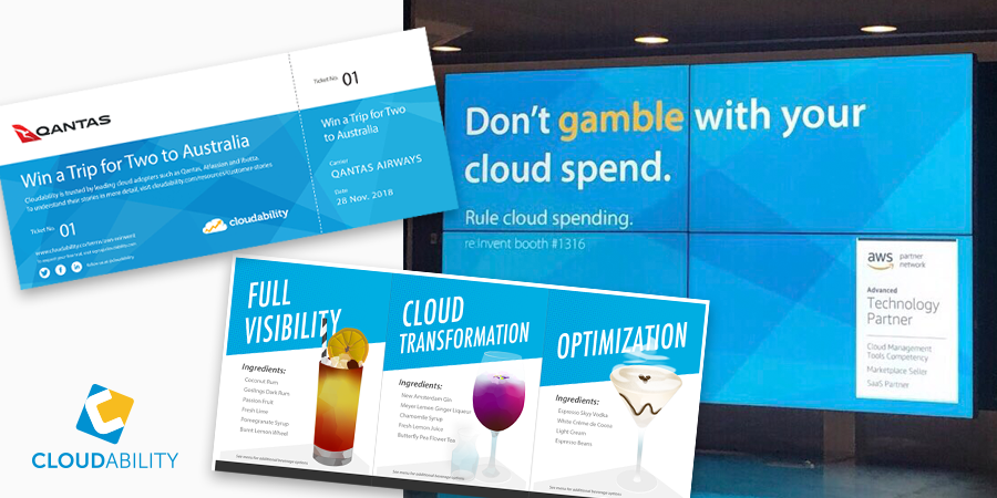 AWS re:Invent Materials The biggest cloud event of the year (50,000+ customers, partners, and vendors in 2018) needs impactful messages that grabs attention, stirs curiosity, and starts the conversation.