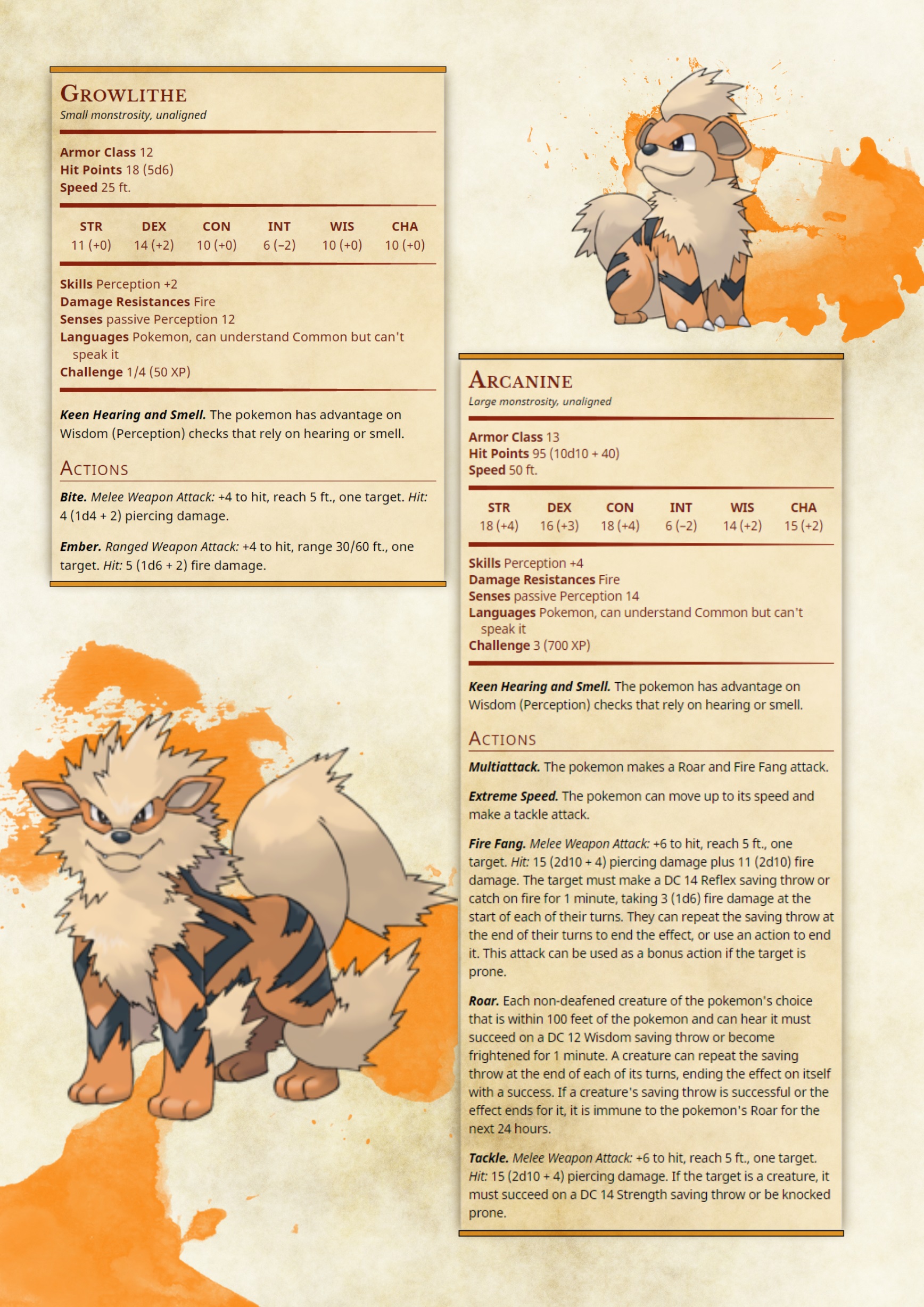 Growlithe, Wiki Pokédex