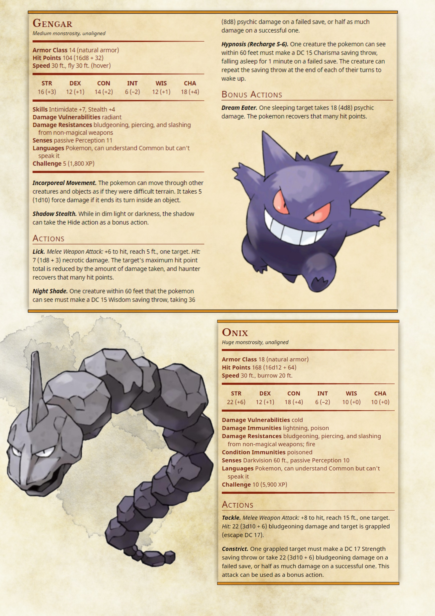 How To Use Onix The Pokemon As A D&D Monster