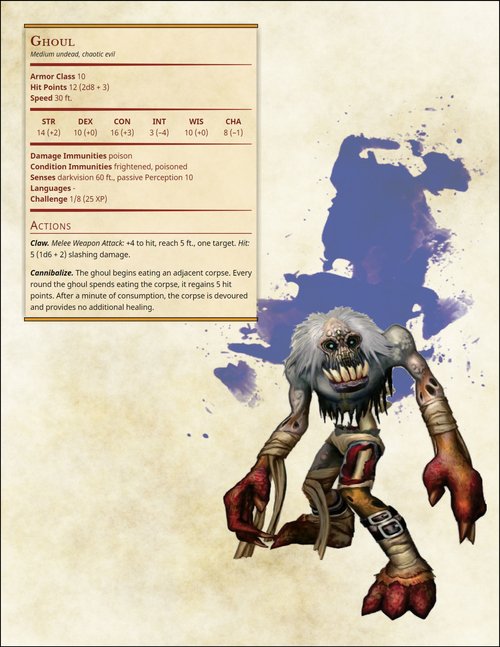 Undead Colosal Stat Ghoul Dnd 5e Stat Block