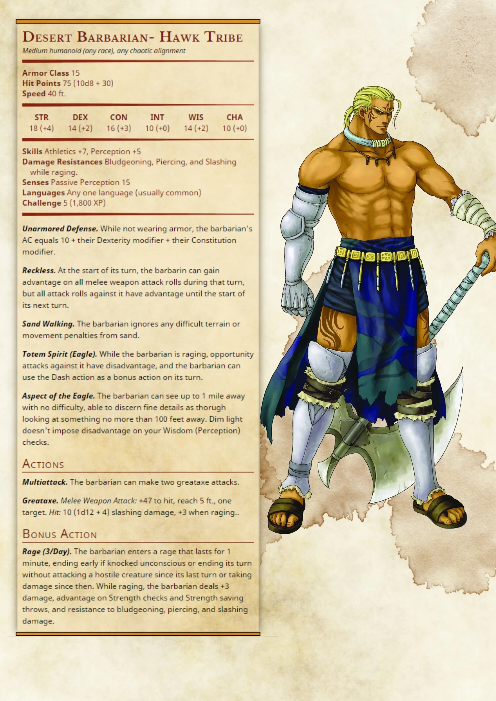 Desert Barbarian- Hawk Tribe