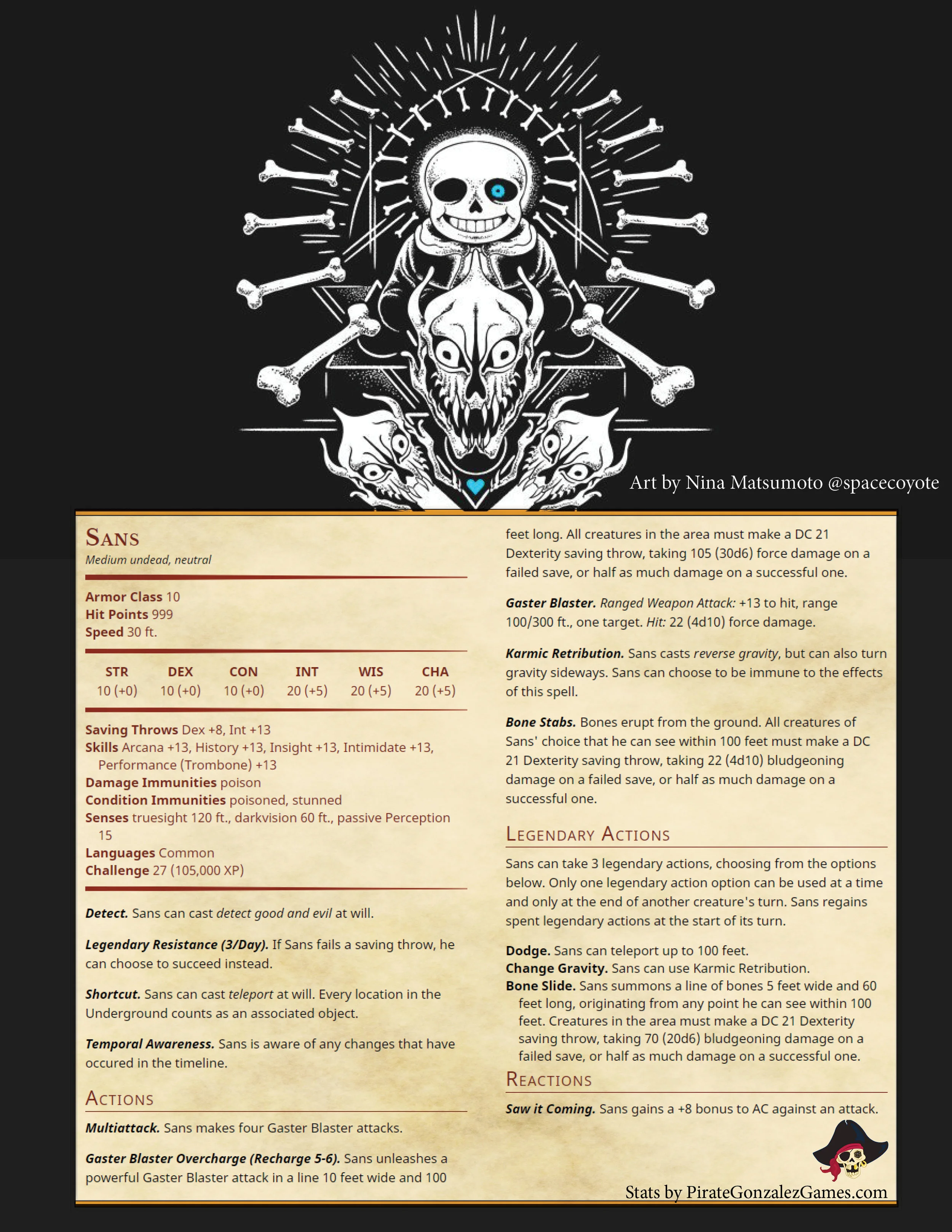 Sans Check Stats Undertale- Sans Stats — Pirate Gonzalez Games