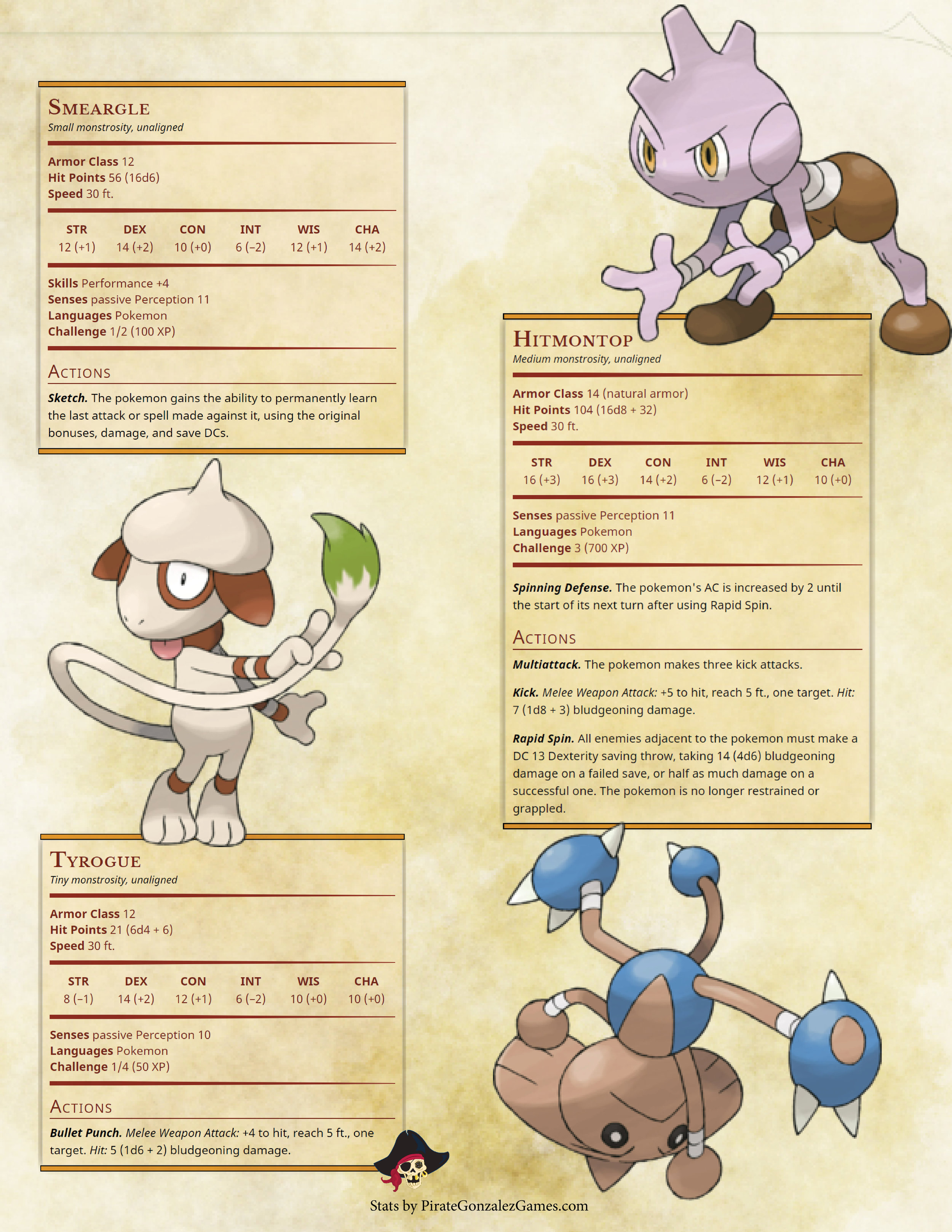 Pokemon Pokedex 5e: Johto — Pirate Gonzalez Games