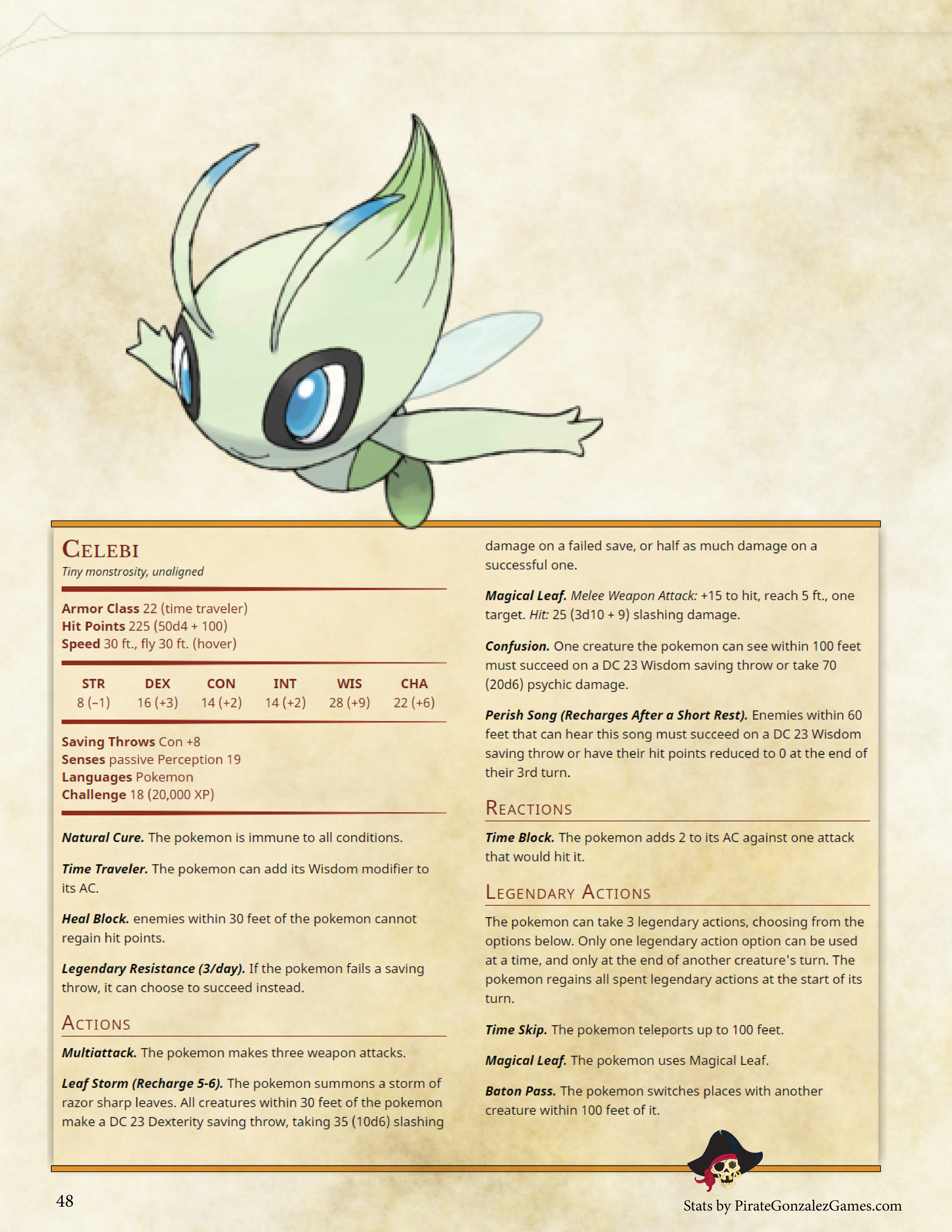 Pokemon D&D 5e: Johto Pokedex — Pirate Gonzalez Games