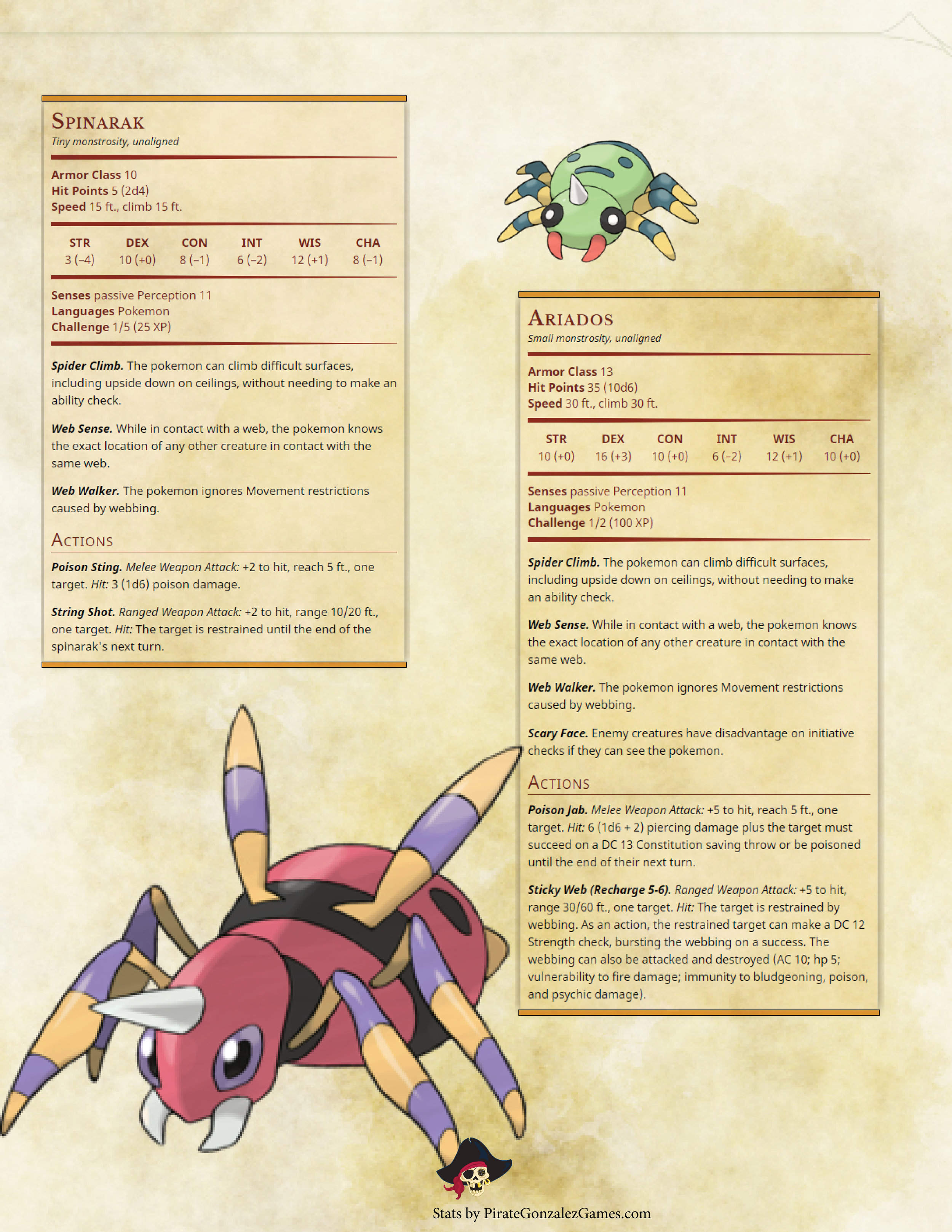 Pokemon D&D 5e: Johto Pokedex — Pirate Gonzalez Games