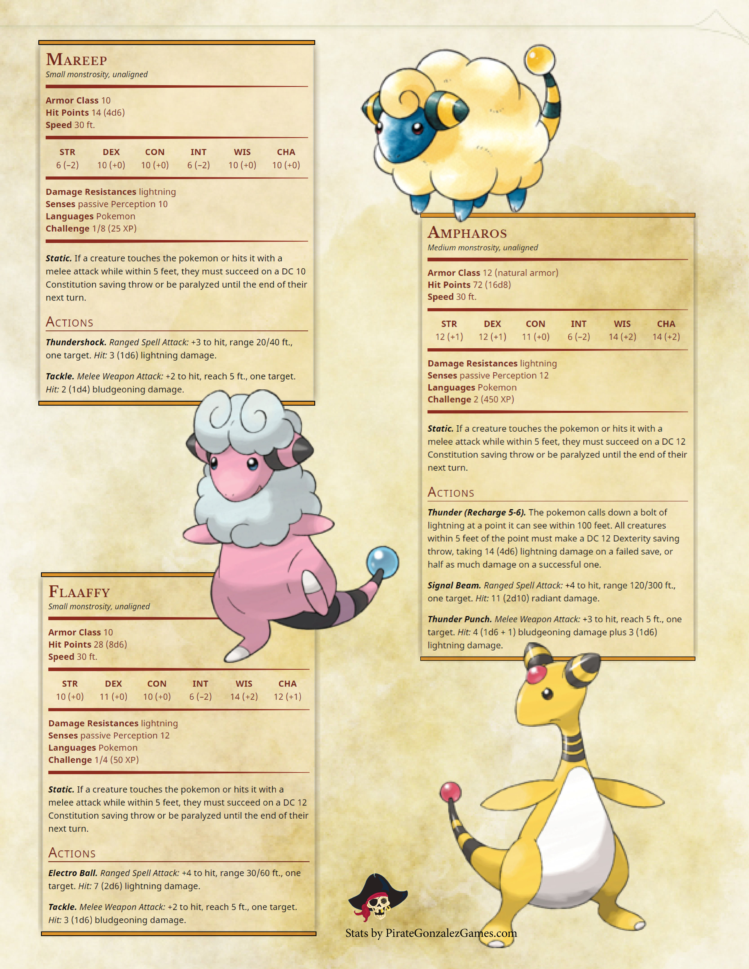 Pokemon Pokedex 5e: Johto — Pirate Gonzalez Games