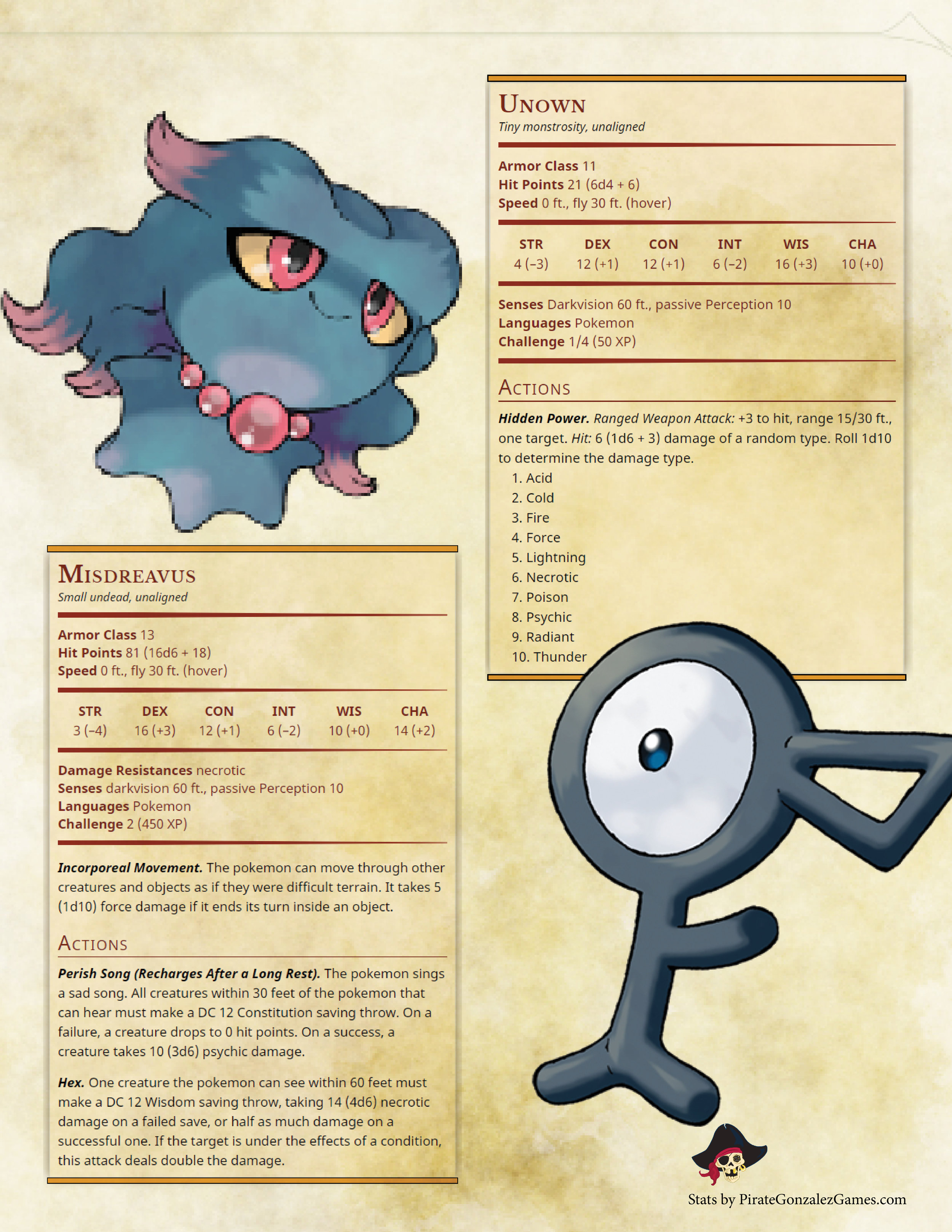 Pokemon Pokedex 5e: Johto — Pirate Gonzalez Games